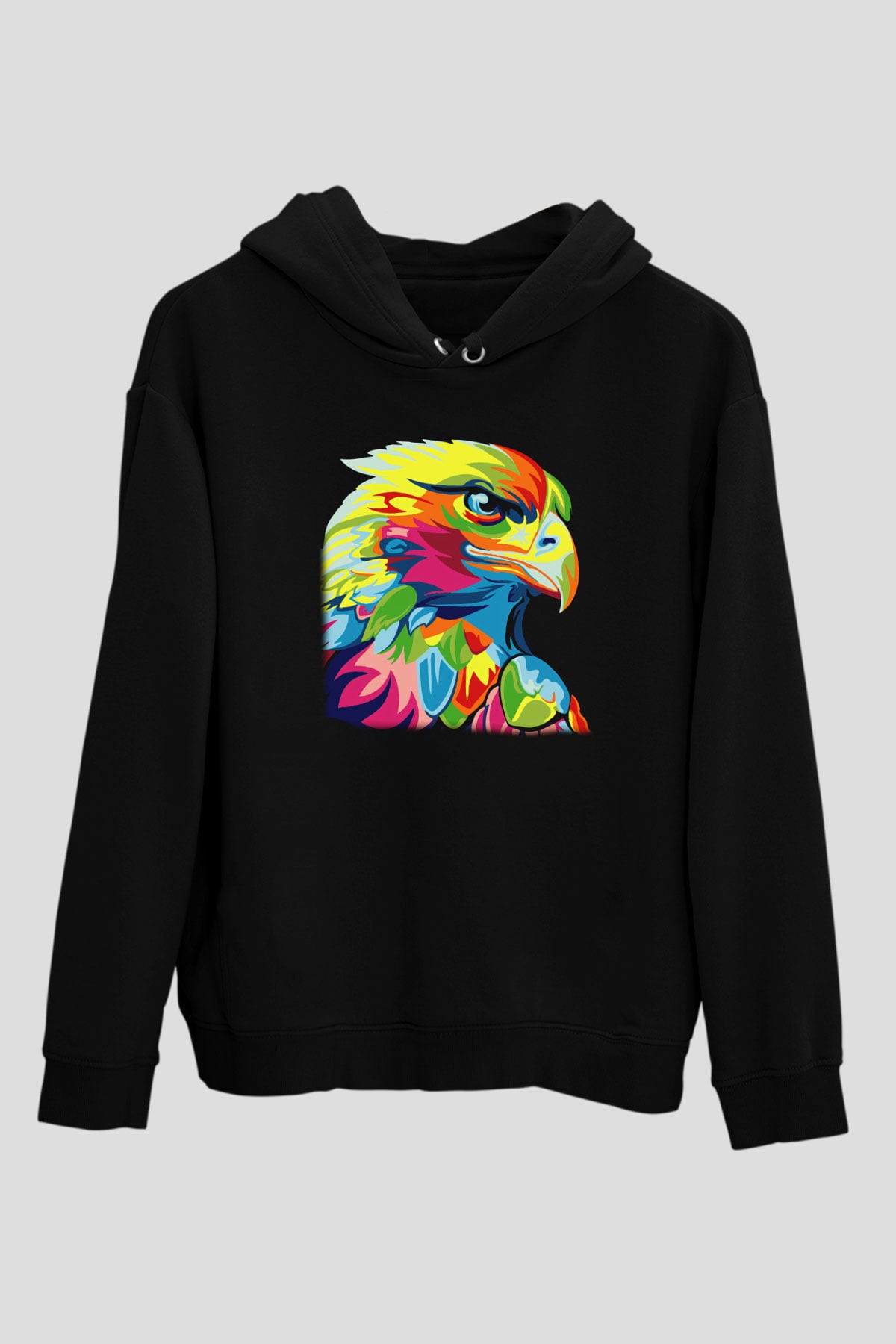Kartal Siyah Unisex Hoodie