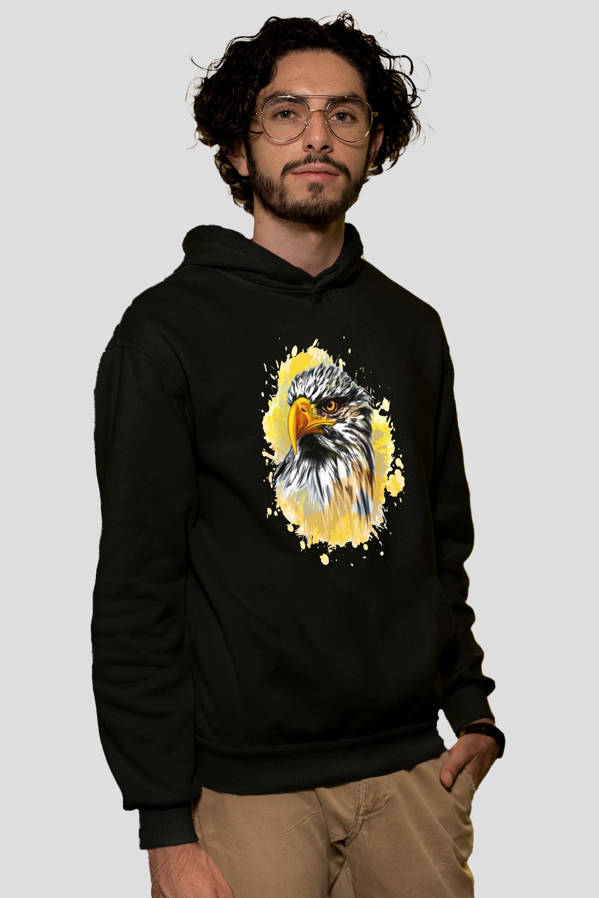 Kartal Siyah Unisex Hoodie