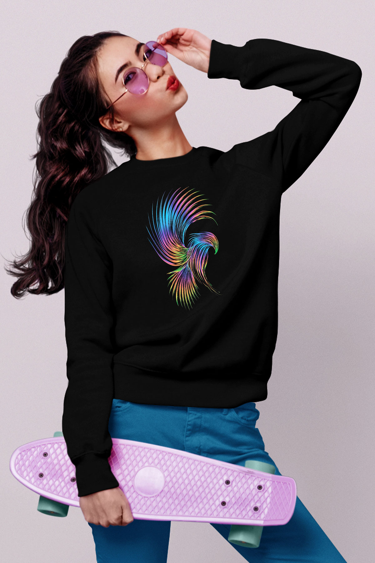 Kartal Siyah Unisex Sweatshirt