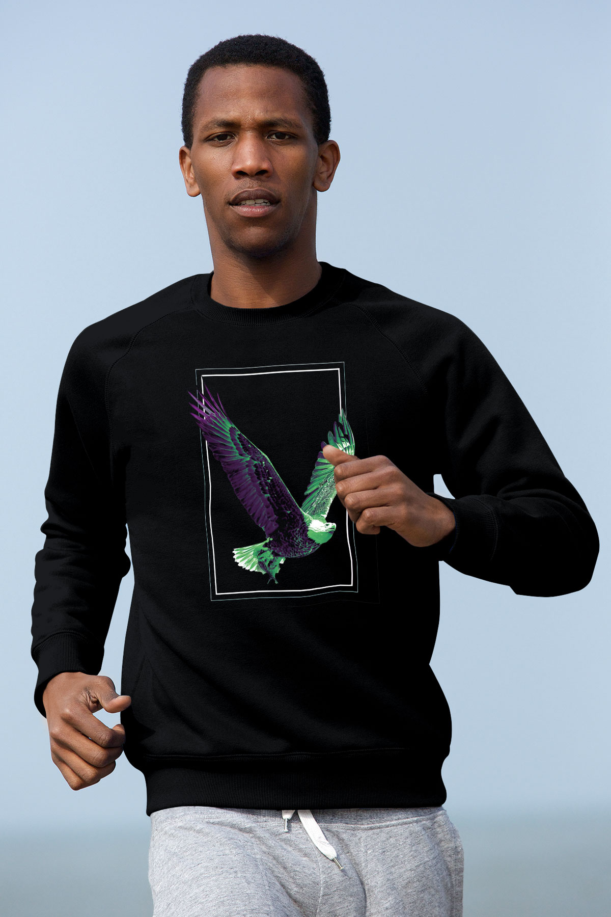 Kartal Siyah Unisex Sweatshirt