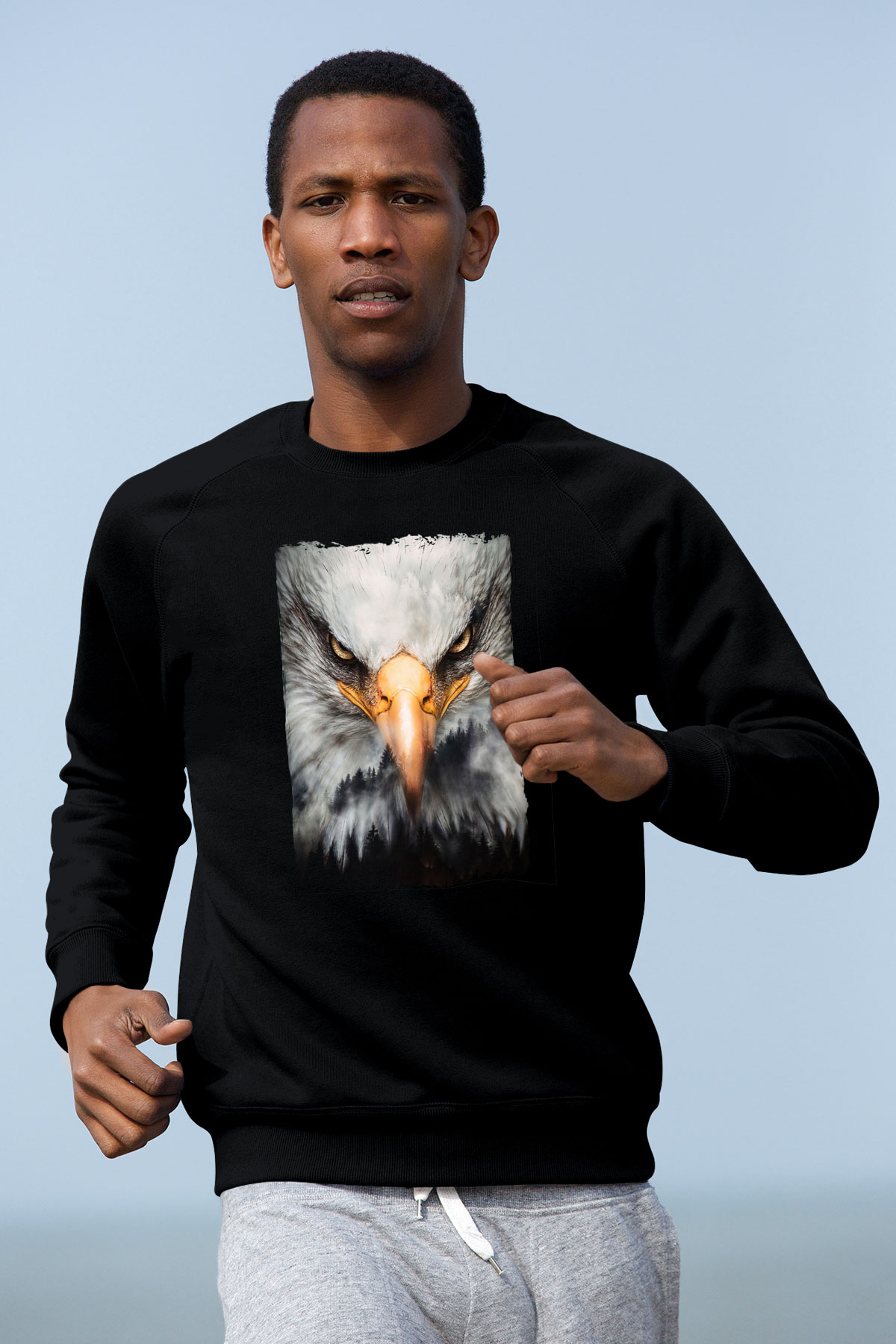 Kartal Siyah Unisex Sweatshirt