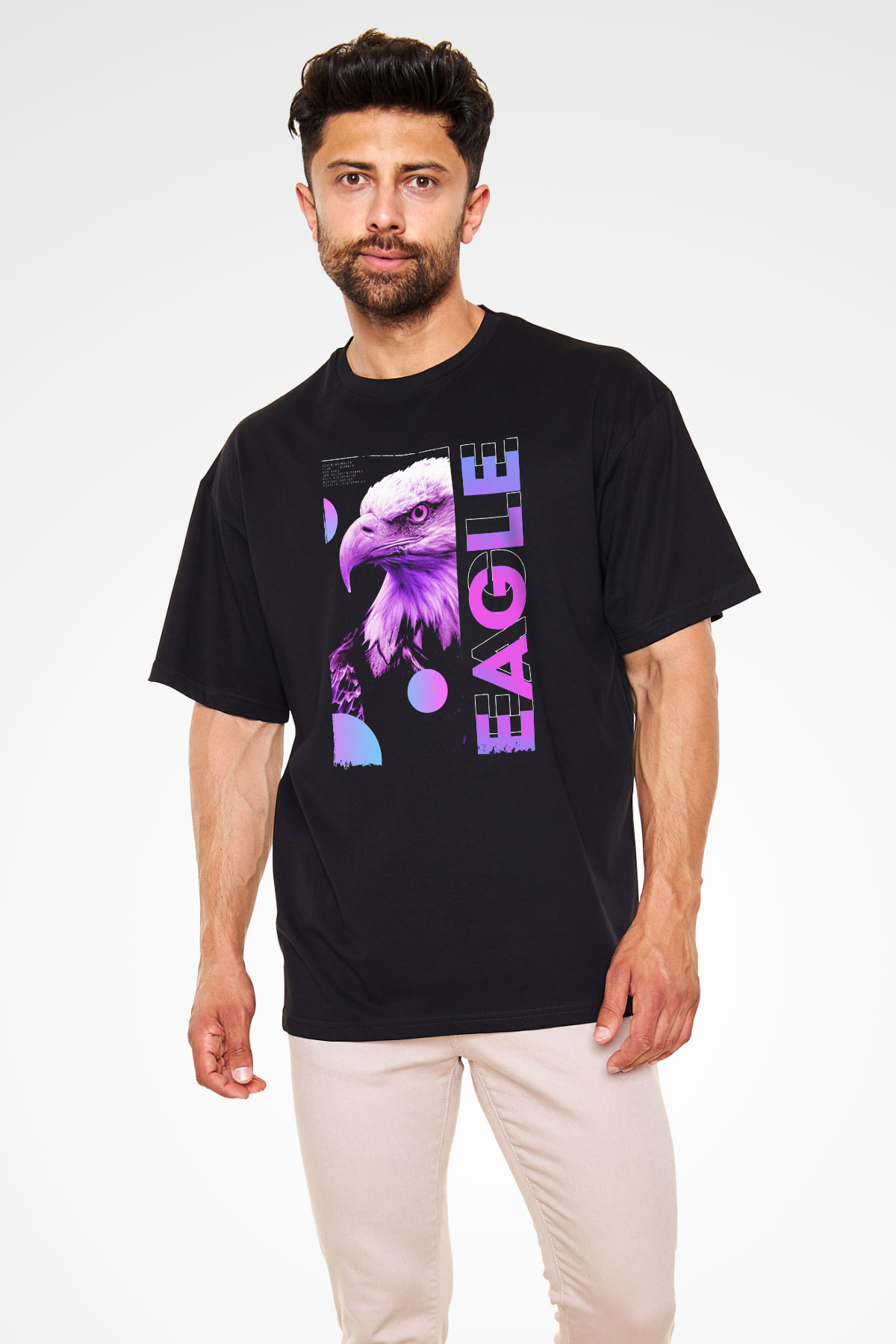 Kartal Siyah Oversize Tişört Oversize T-shirt - TişörtFabrikası