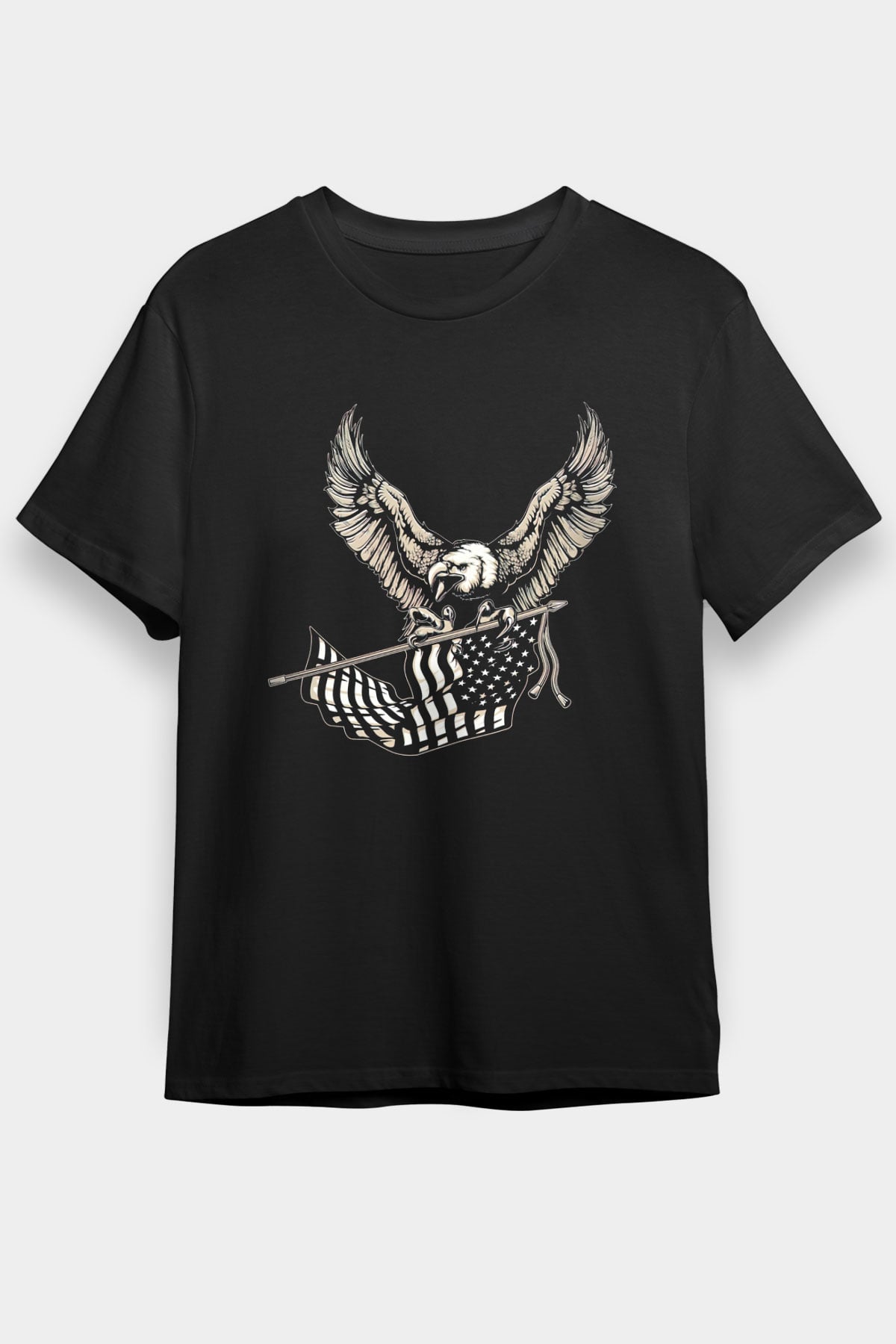 Kartal Siyah Unisex Tişört T-Shirt - TişörtFabrikası