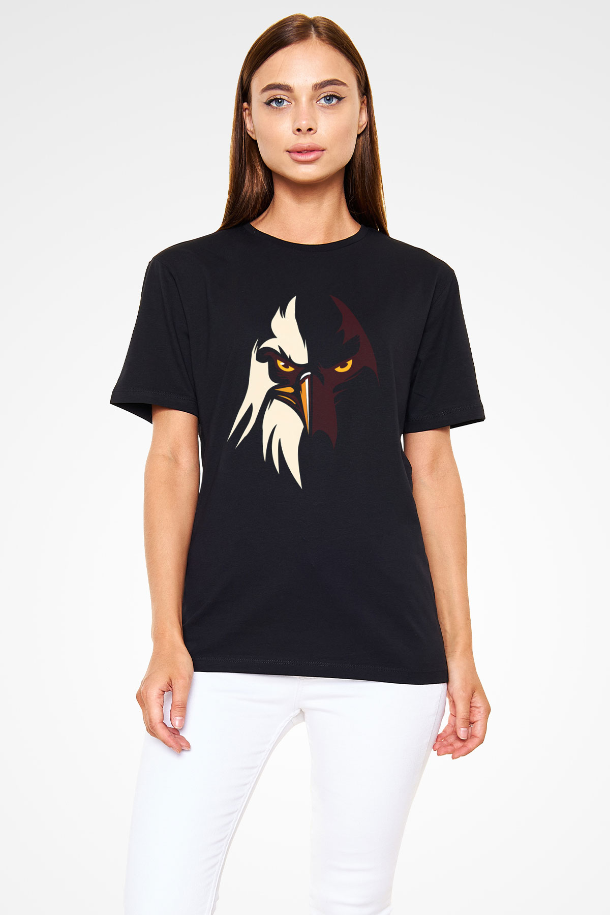 Kartal Siyah Unisex Tişört T-Shirt - TişörtFabrikası
