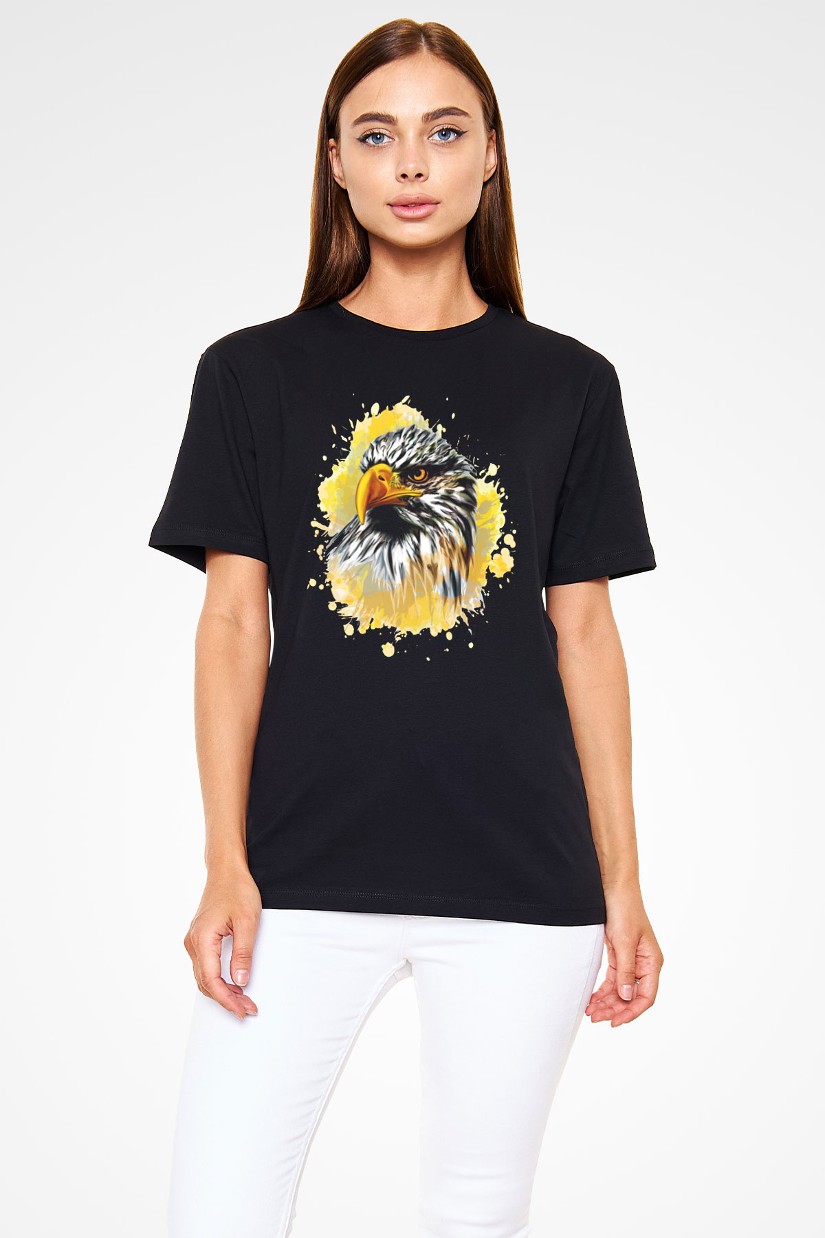 Kartal Siyah Unisex Tişört T-Shirt - TişörtFabrikası
