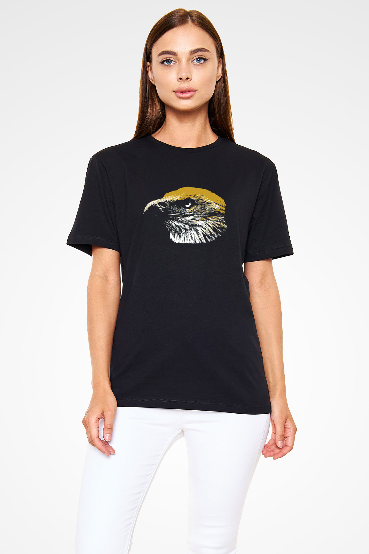Kartal Siyah Unisex Tişört T-Shirt - TişörtFabrikası
