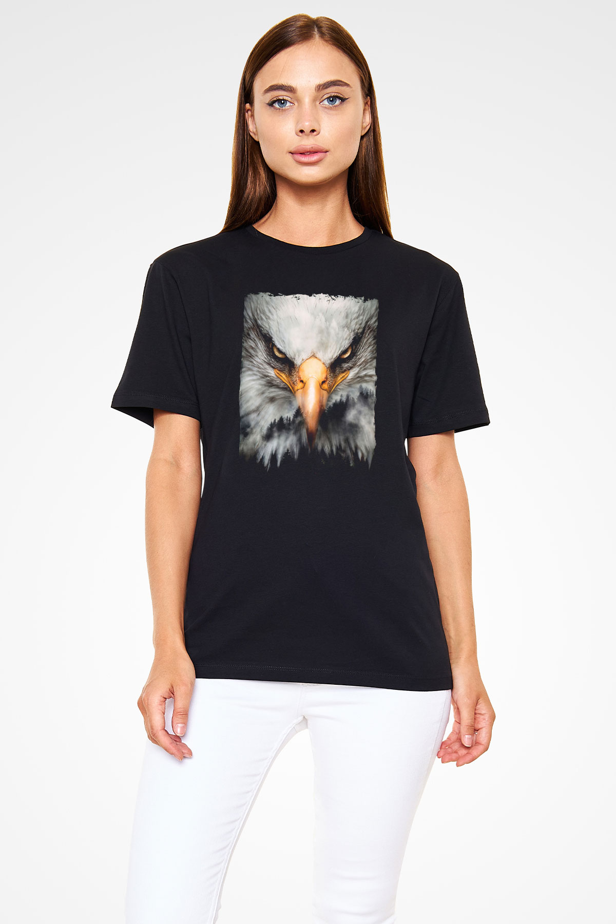 Kartal Siyah Unisex Tişört T-Shirt - TişörtFabrikası