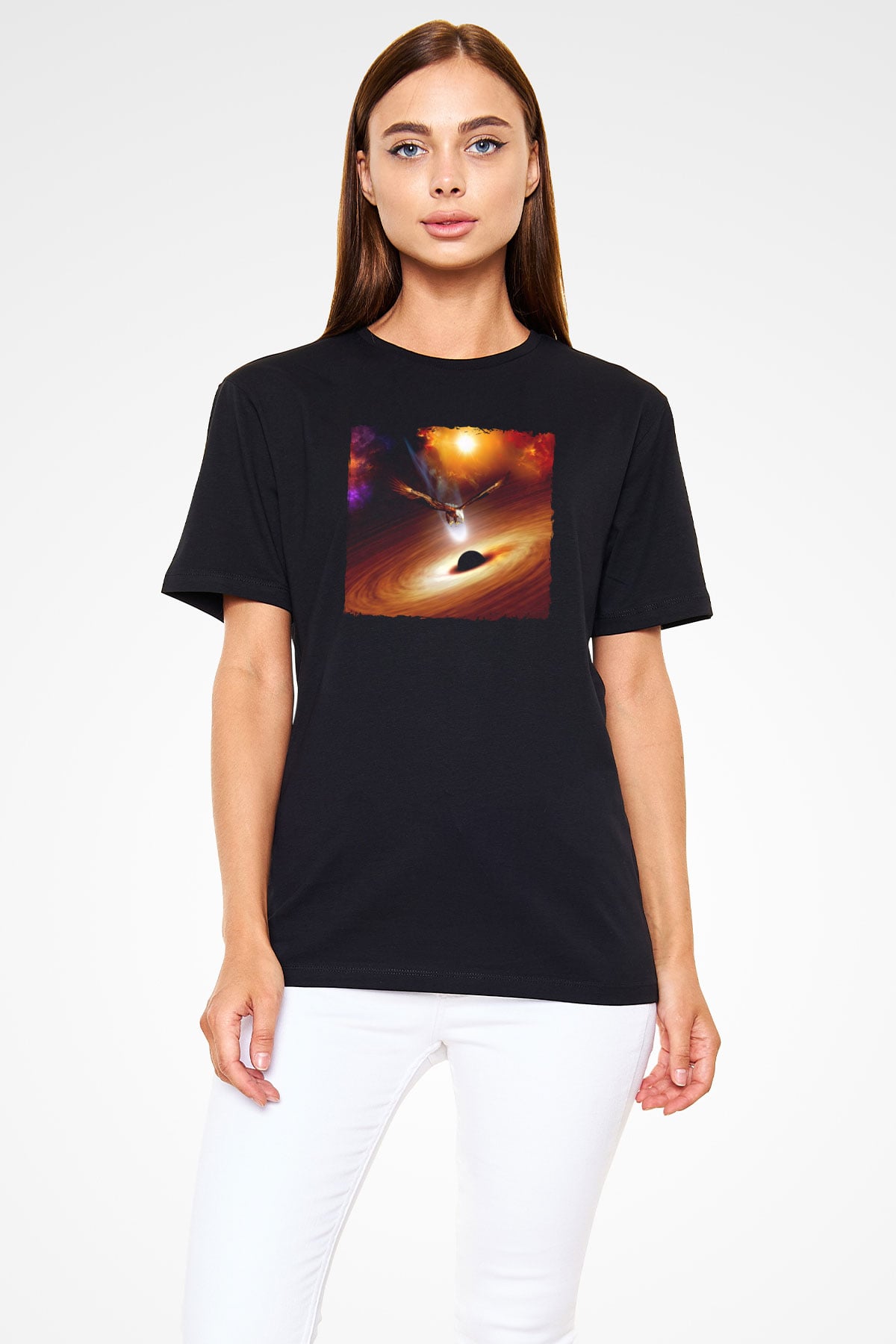 Kartal Siyah Unisex Tişört T-Shirt - TişörtFabrikası