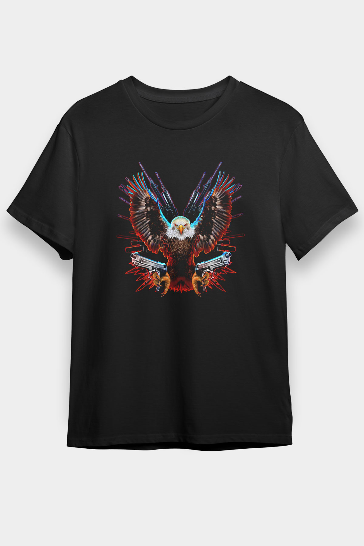 Kartal Siyah Unisex Tişört T-Shirt - TişörtFabrikası