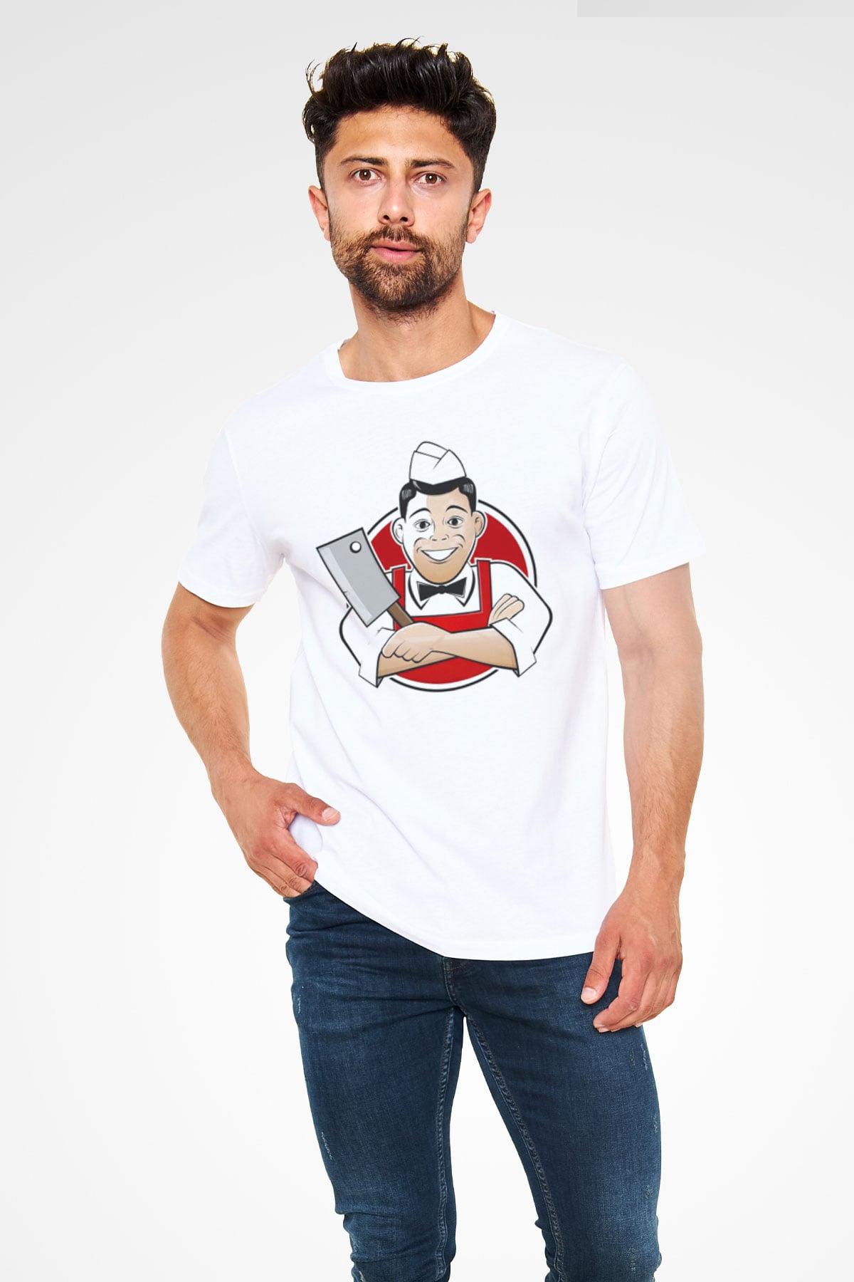 Kasap Beyaz Unisex Tişört T-Shirt - TişörtFabrikası
