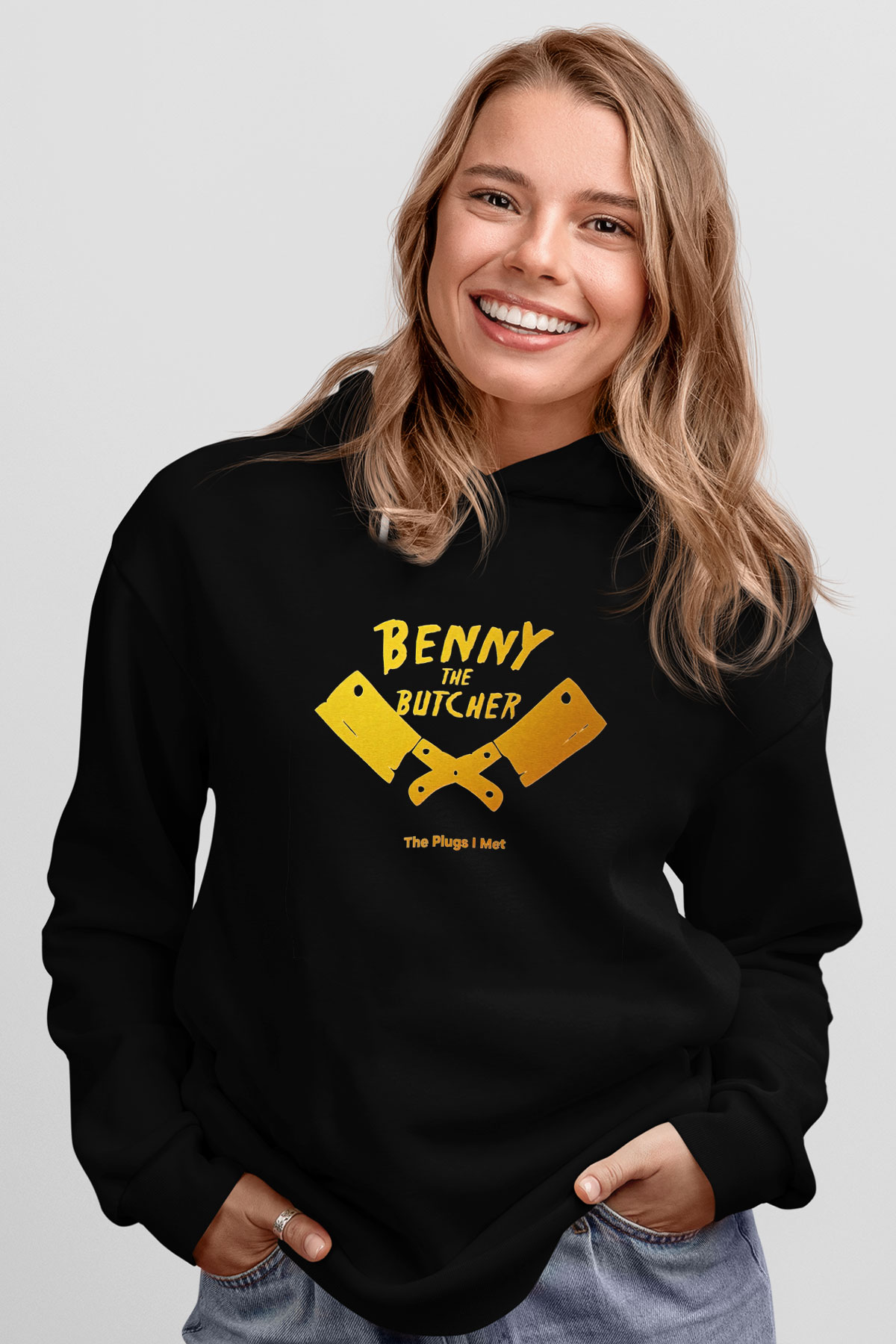 Kasap Siyah Unisex Kapüşonlu Sweatshirt