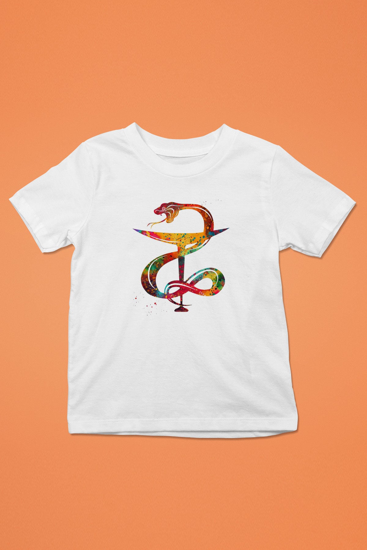 Kasede Hygieia Baskılı Unisex Beyaz Çocuk Tişörtü - Tshirt
