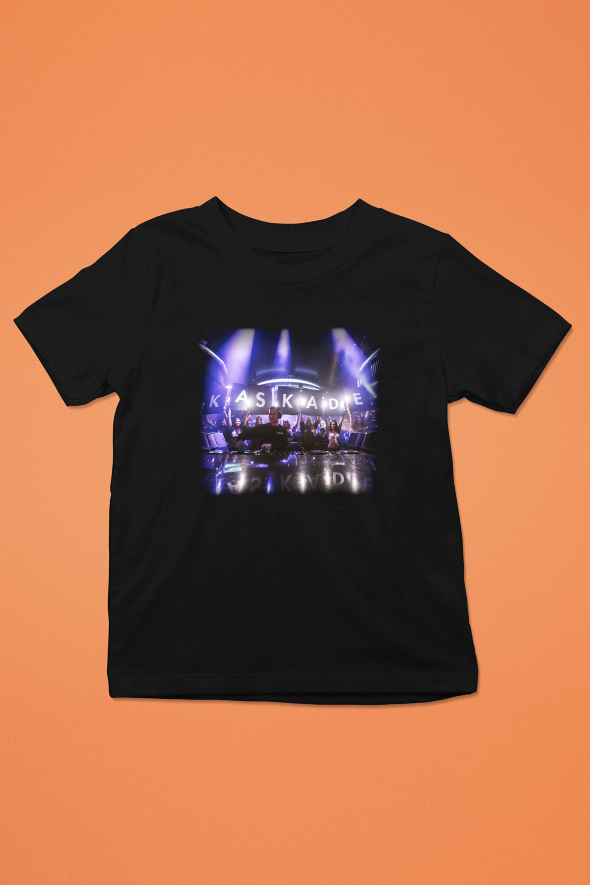 Kaskade Baskılı Siyah Unisex Çocuk Tişört