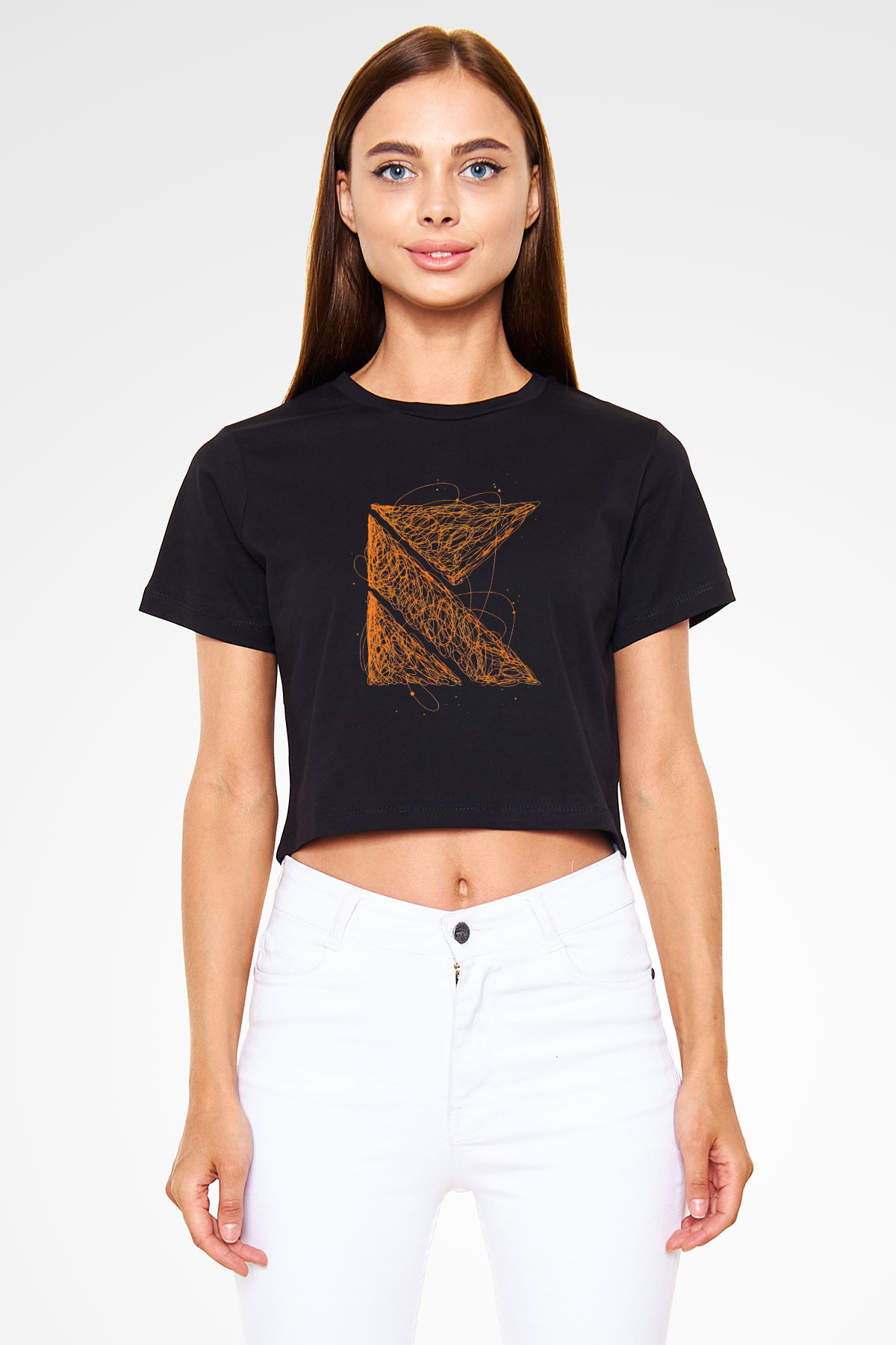 Kaskade Siyah  Crop Top Tişört