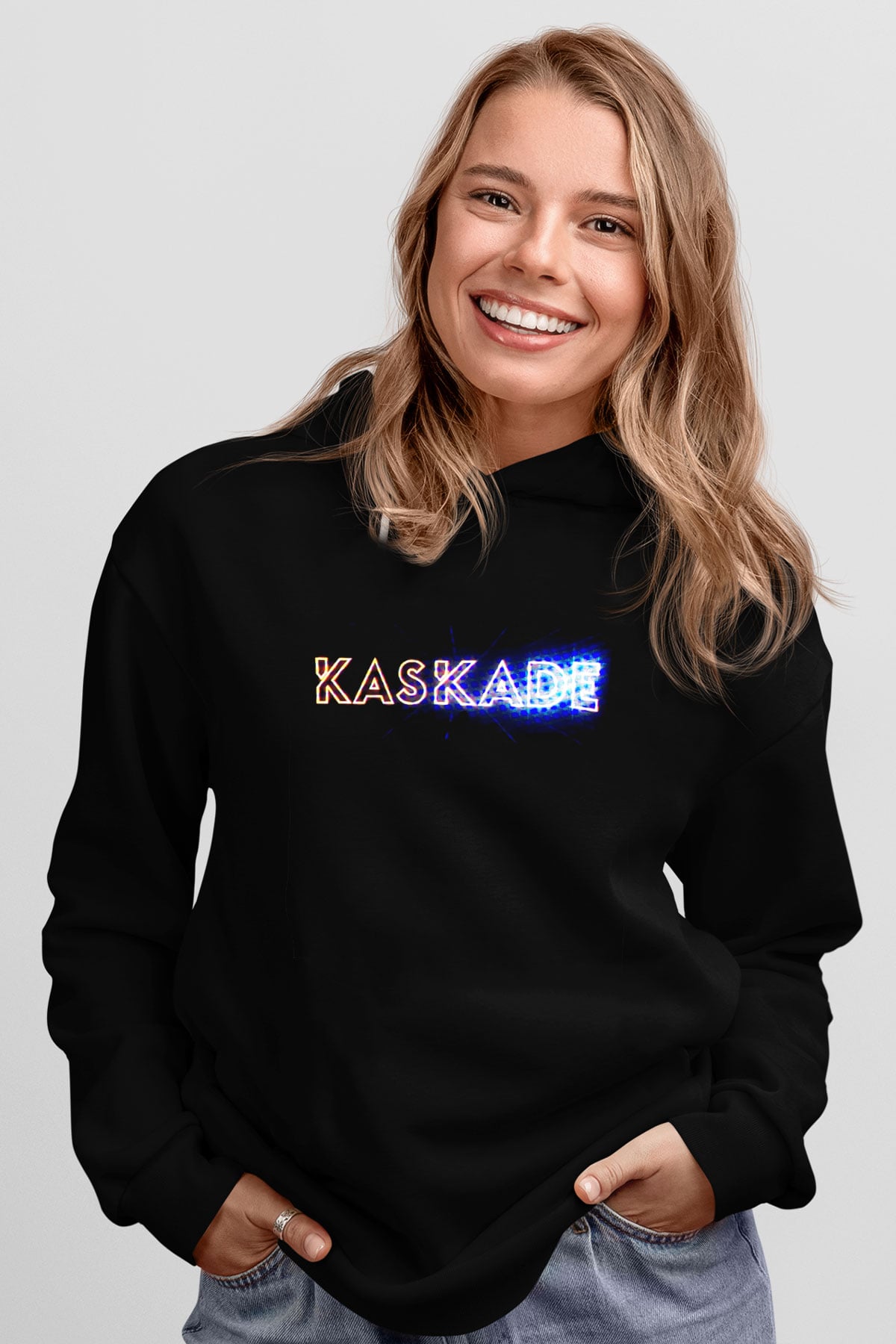 Kaskade Siyah Unisex Hoodie