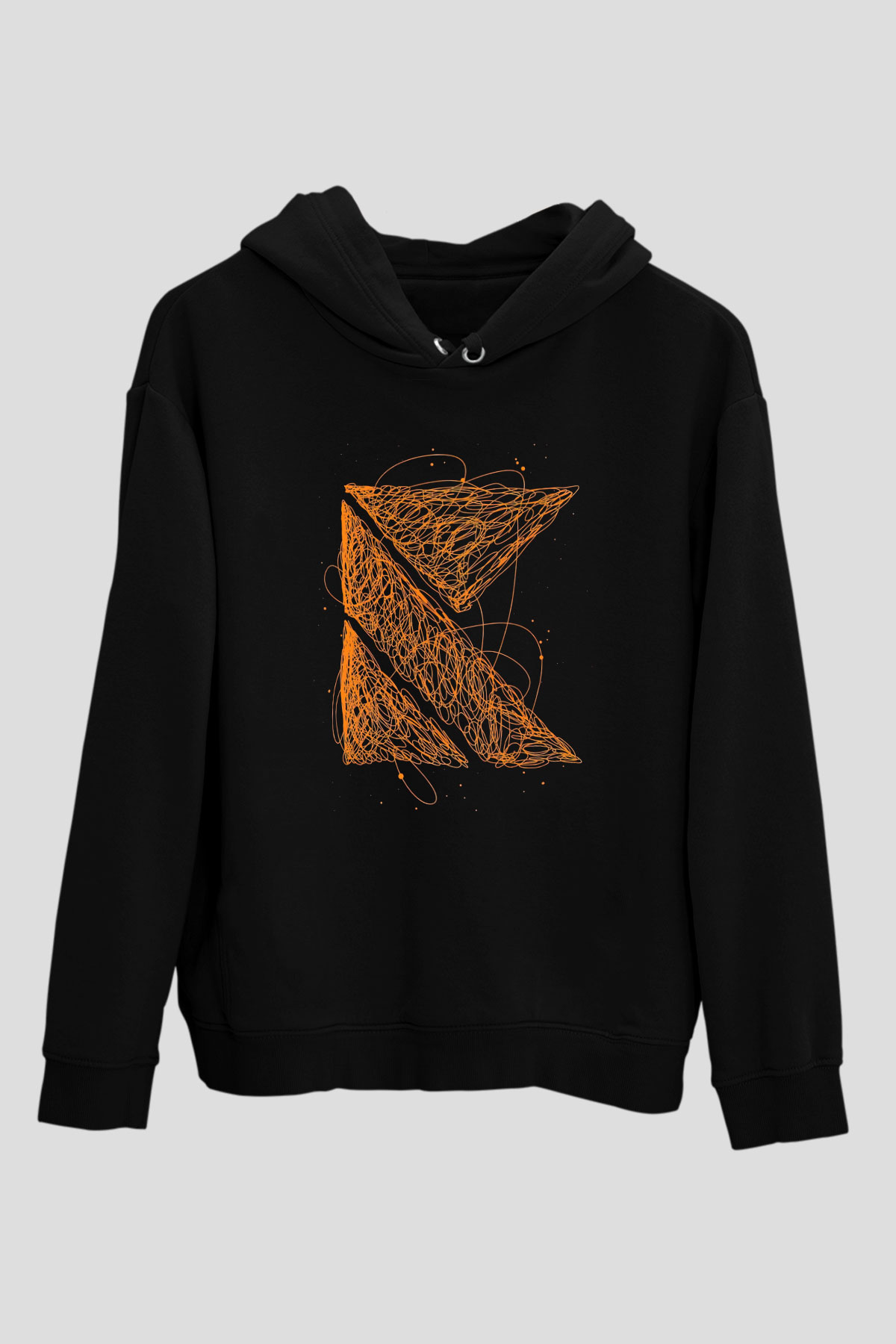 Kaskade Siyah Unisex Kapüşonlu Sweatshirt