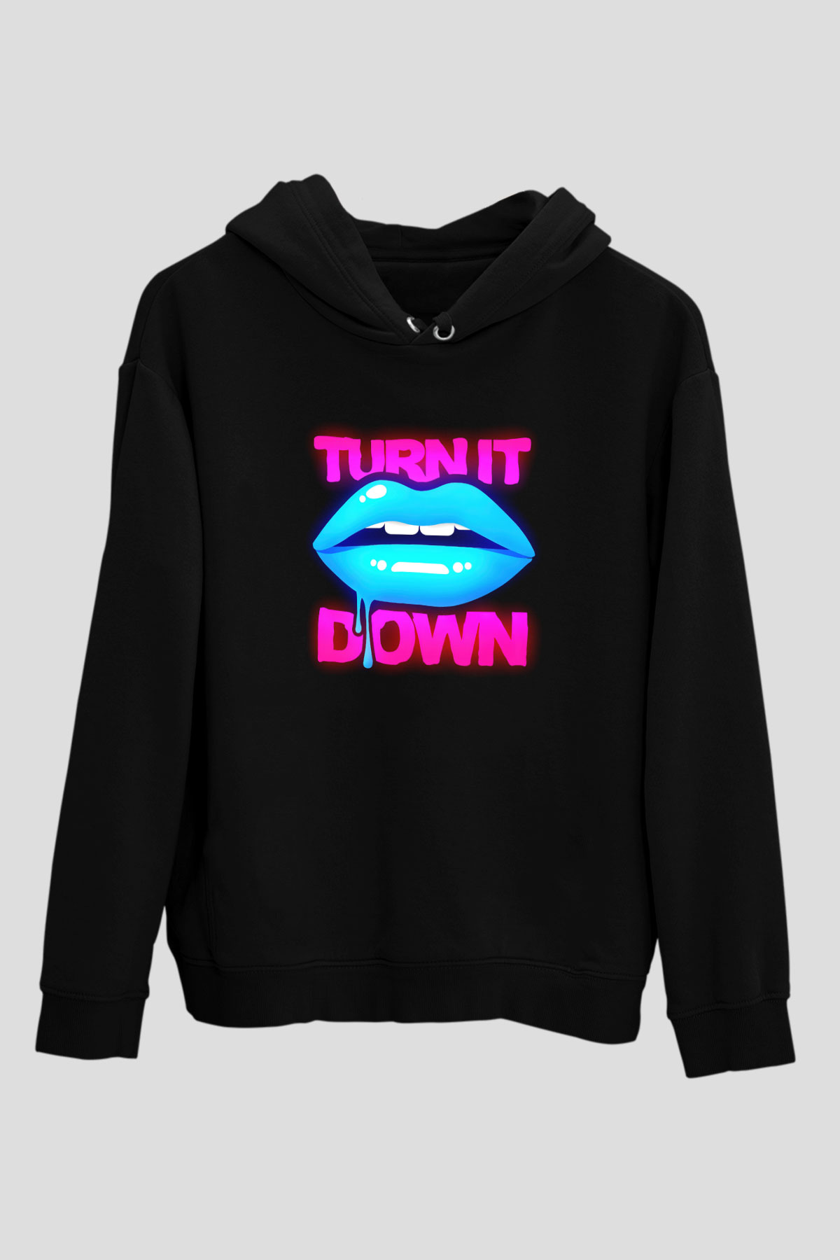 Kaskade Siyah Unisex Kapüşonlu Sweatshirt