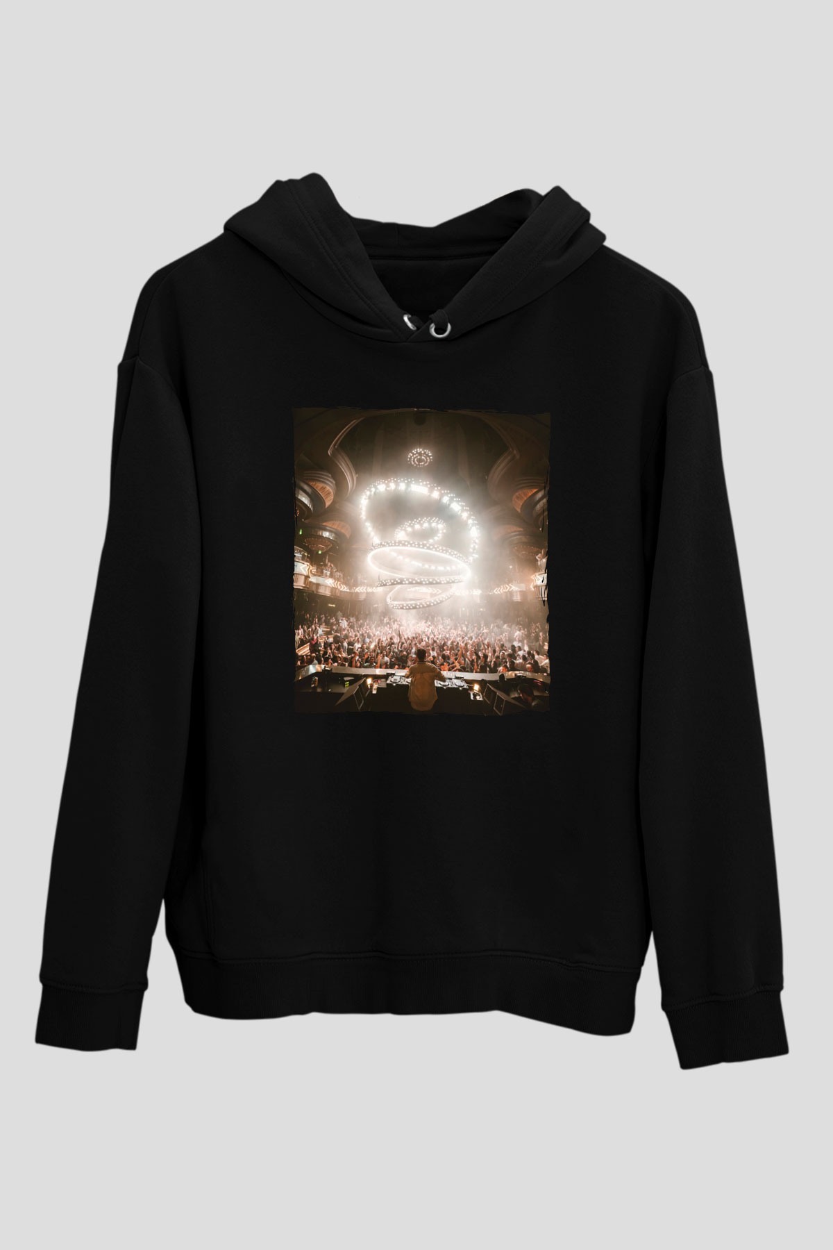 Kaskade Siyah Unisex Kapüşonlu Sweatshirt