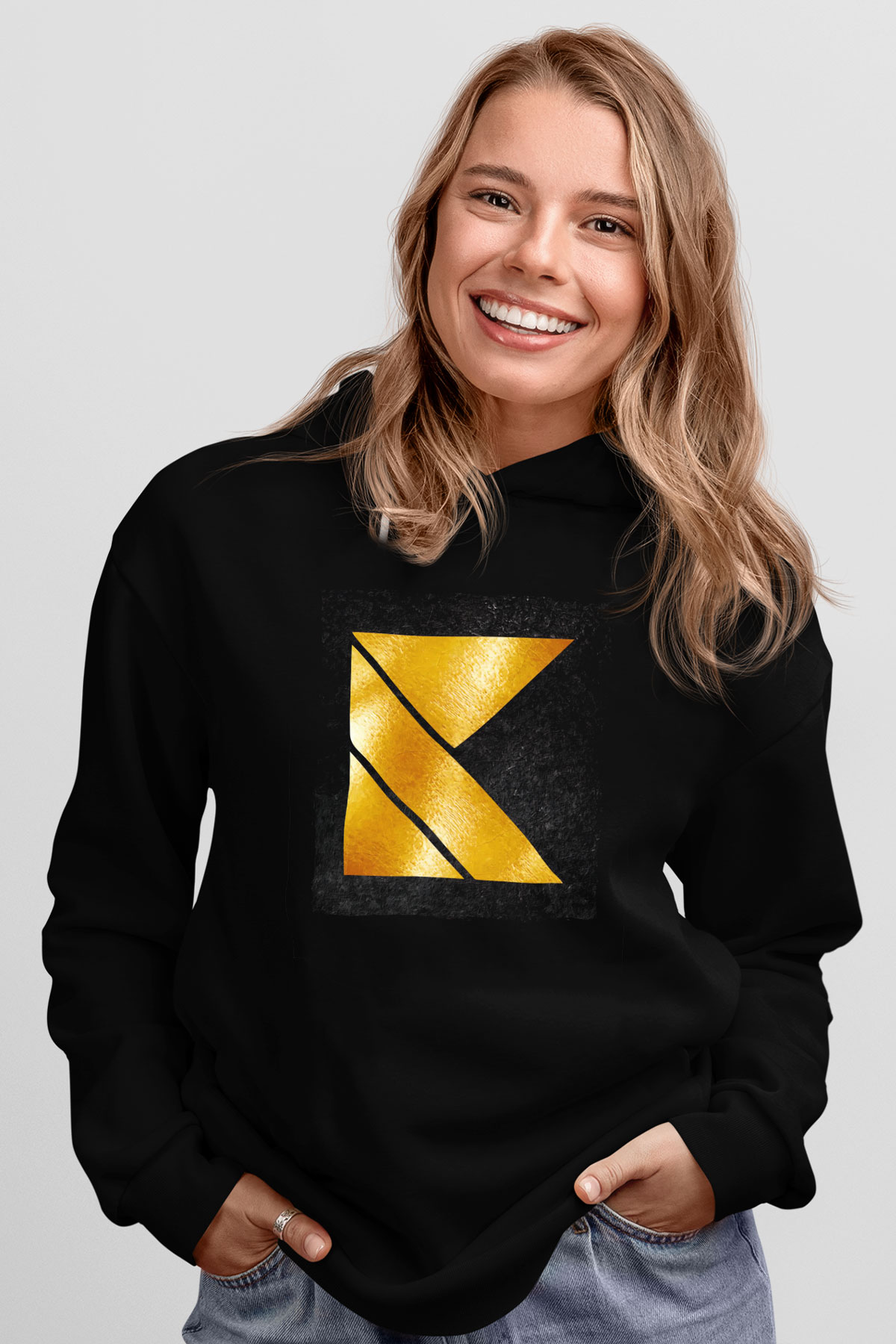 Kaskade Siyah Unisex Kapüşonlu Sweatshirt