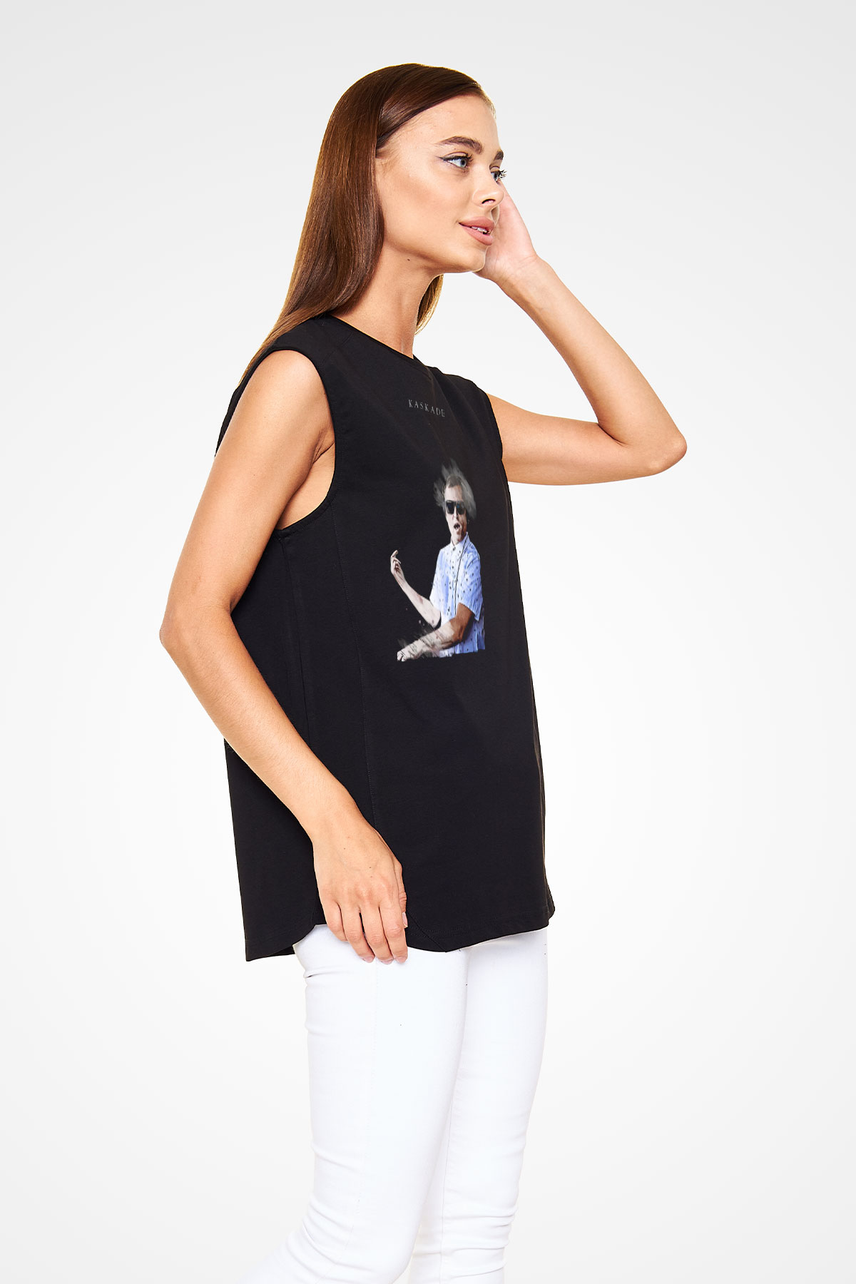 Kaskade Siyah Unisex Kolsuz Tişört