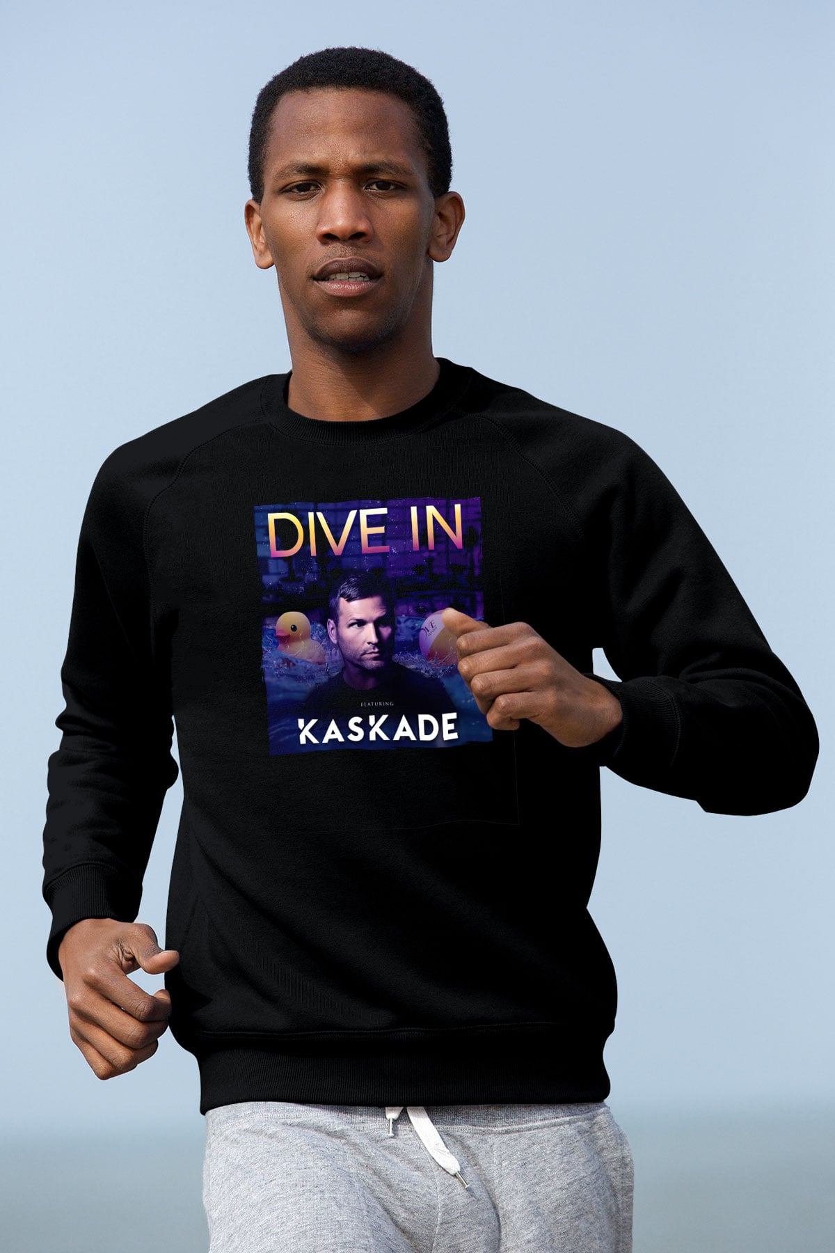 Kaskade Siyah Unisex Sweatshirt