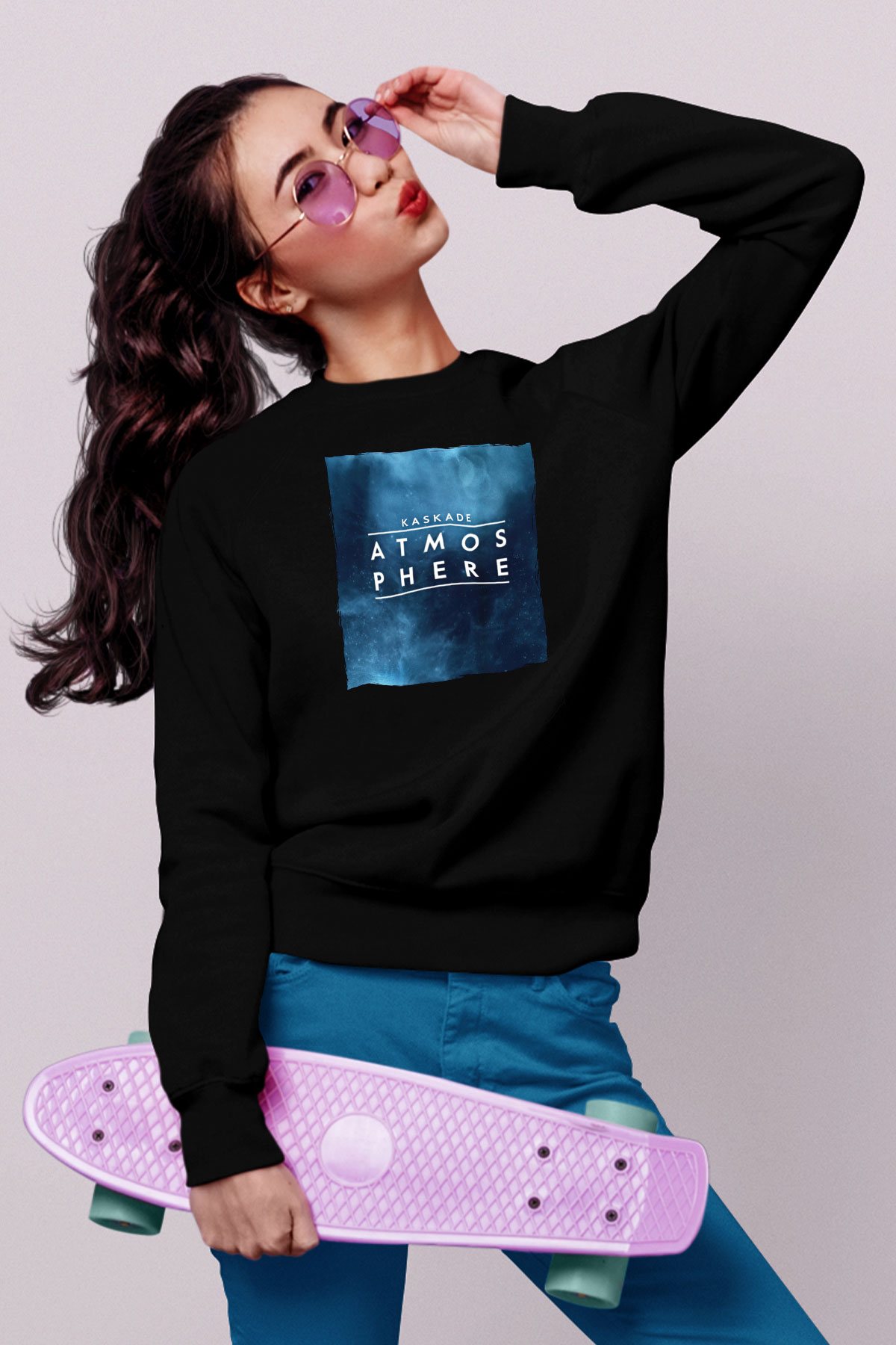 Kaskade Siyah Unisex Sweatshirt