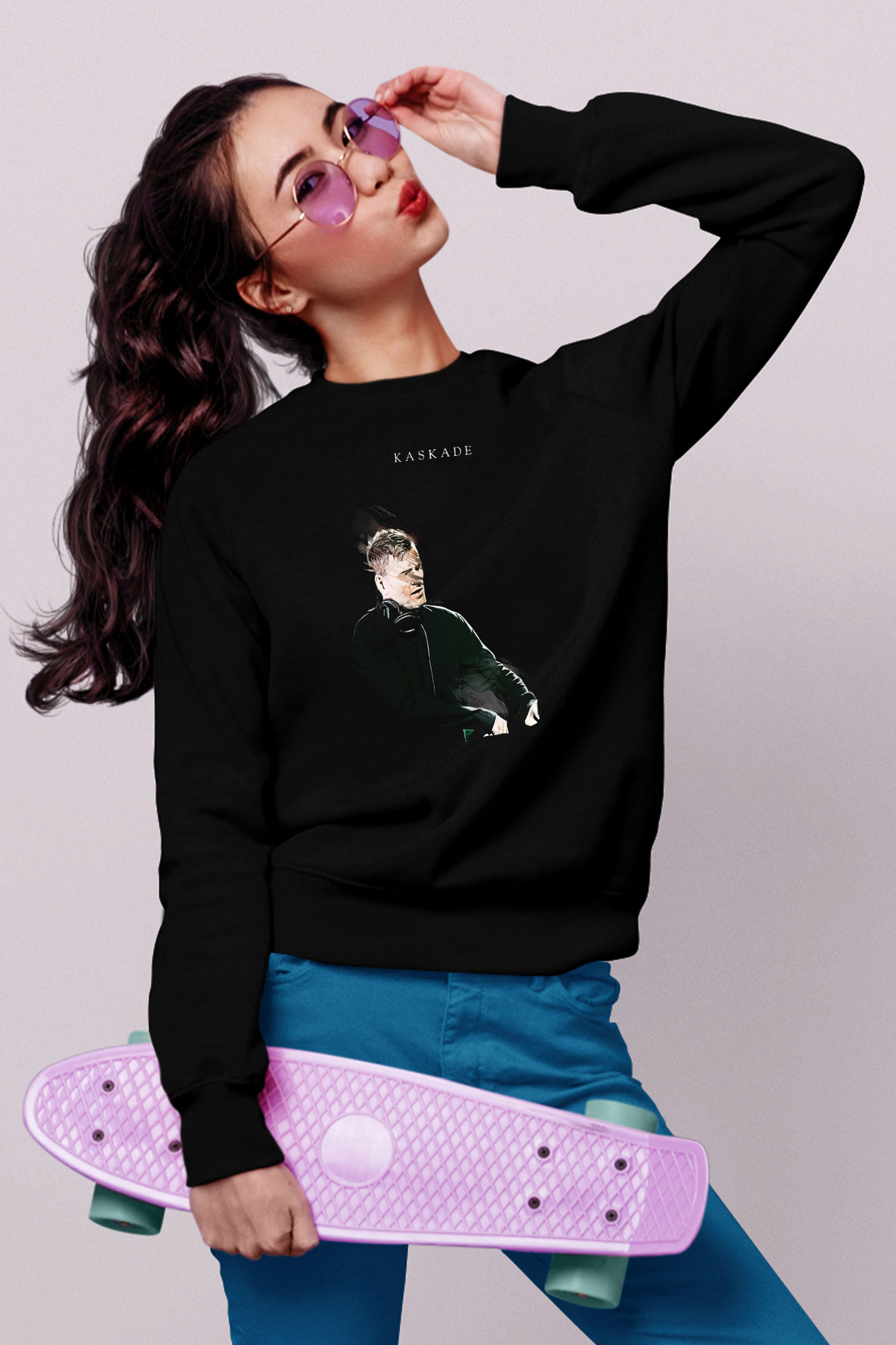 Kaskade Siyah Unisex Sweatshirt