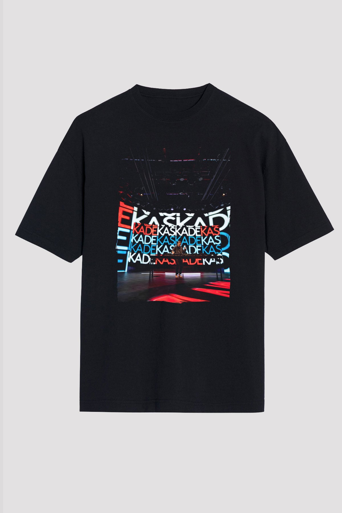 Kaskade Siyah Oversize Tişört Oversize T-shirt - TişörtFabrikası
