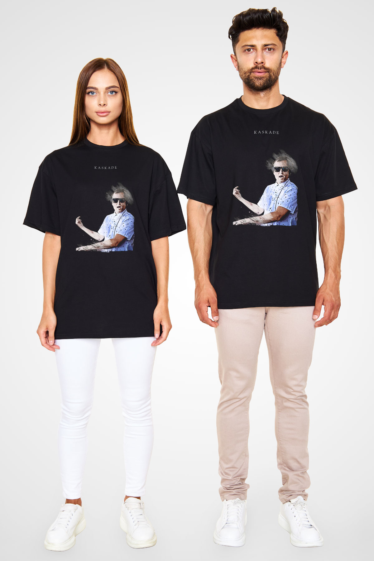 Kaskade Siyah Oversize Tişört Oversize T-shirt - TişörtFabrikası