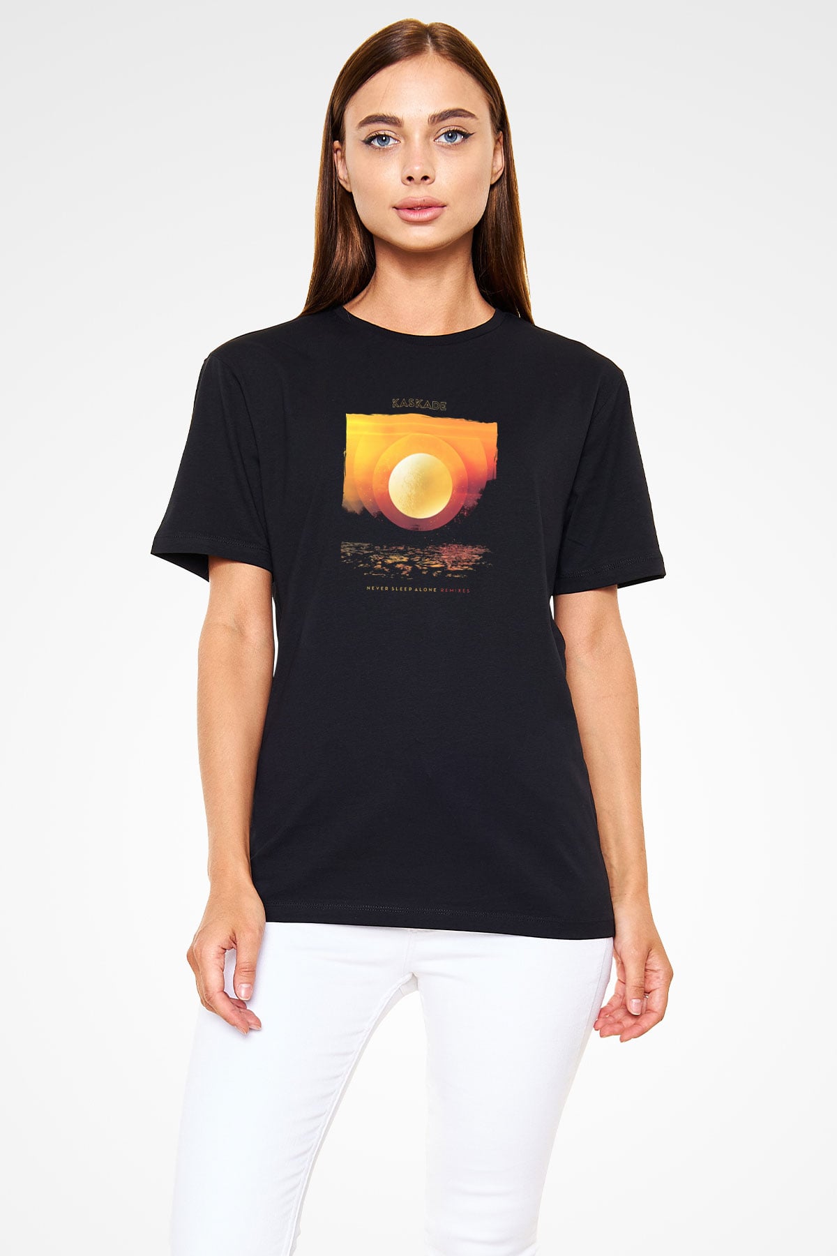 Kaskade Siyah Unisex Tişört T-Shirt - TişörtFabrikası