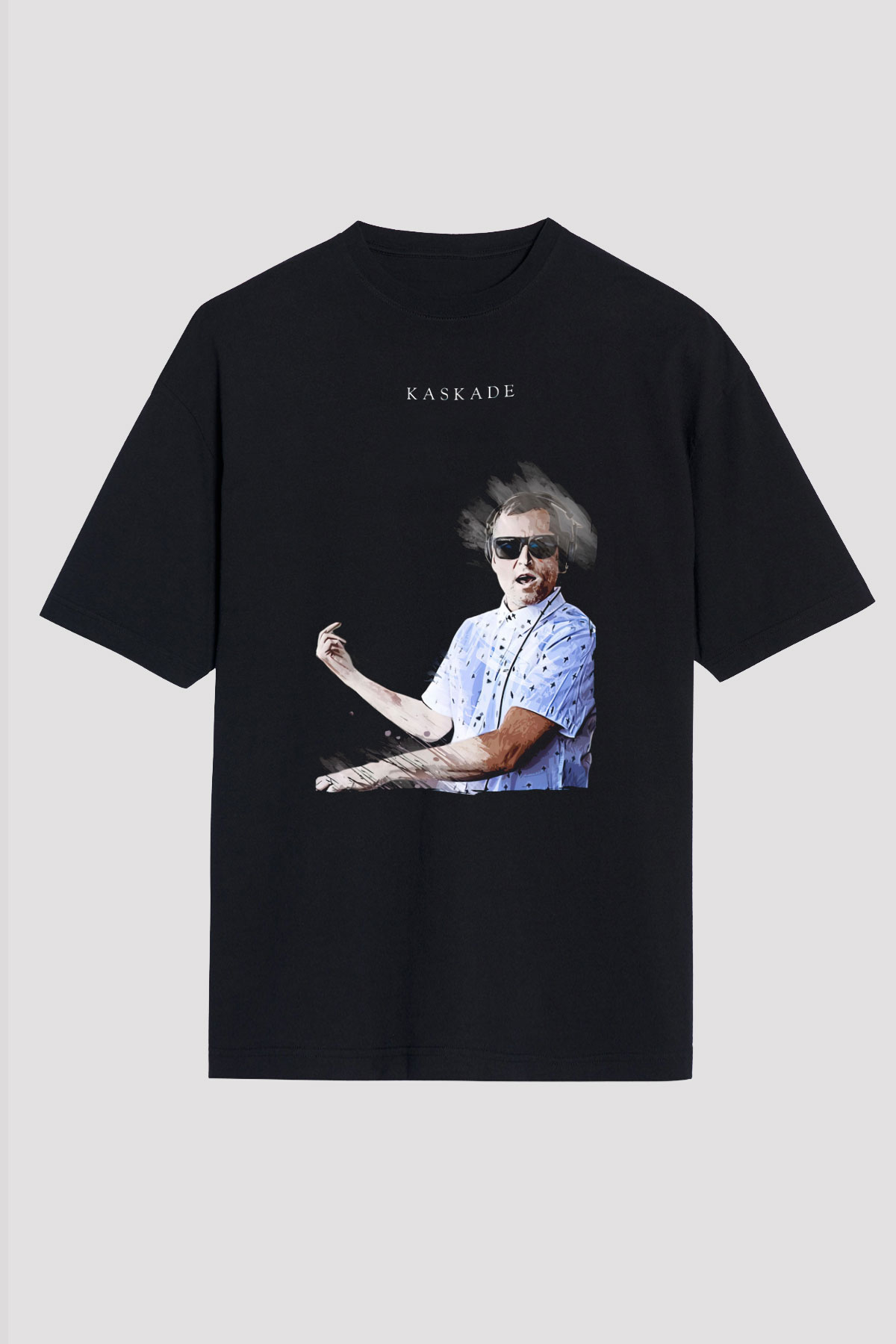 Kaskade Siyah Oversize Tişört Oversize T-shirt - TişörtFabrikası