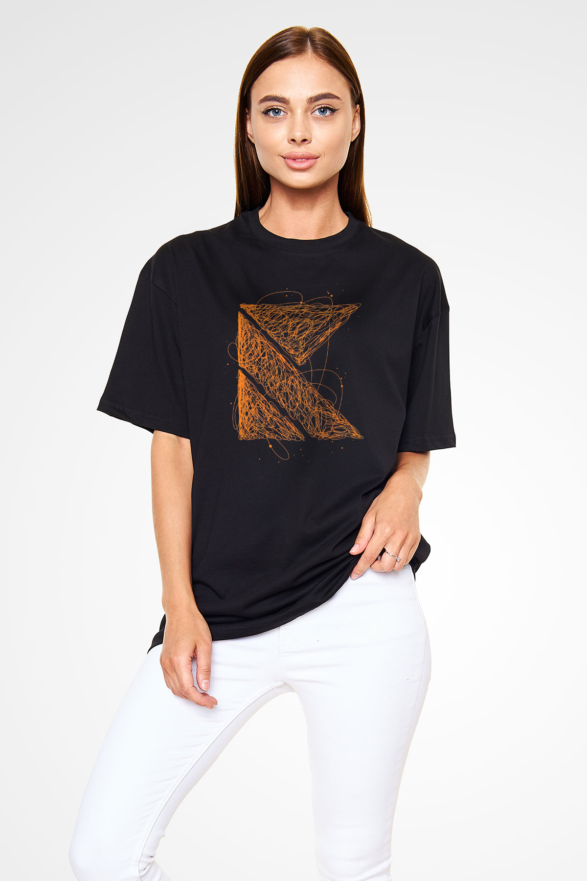Kaskade Siyah Oversize Tişört Oversize T-shirt - TişörtFabrikası