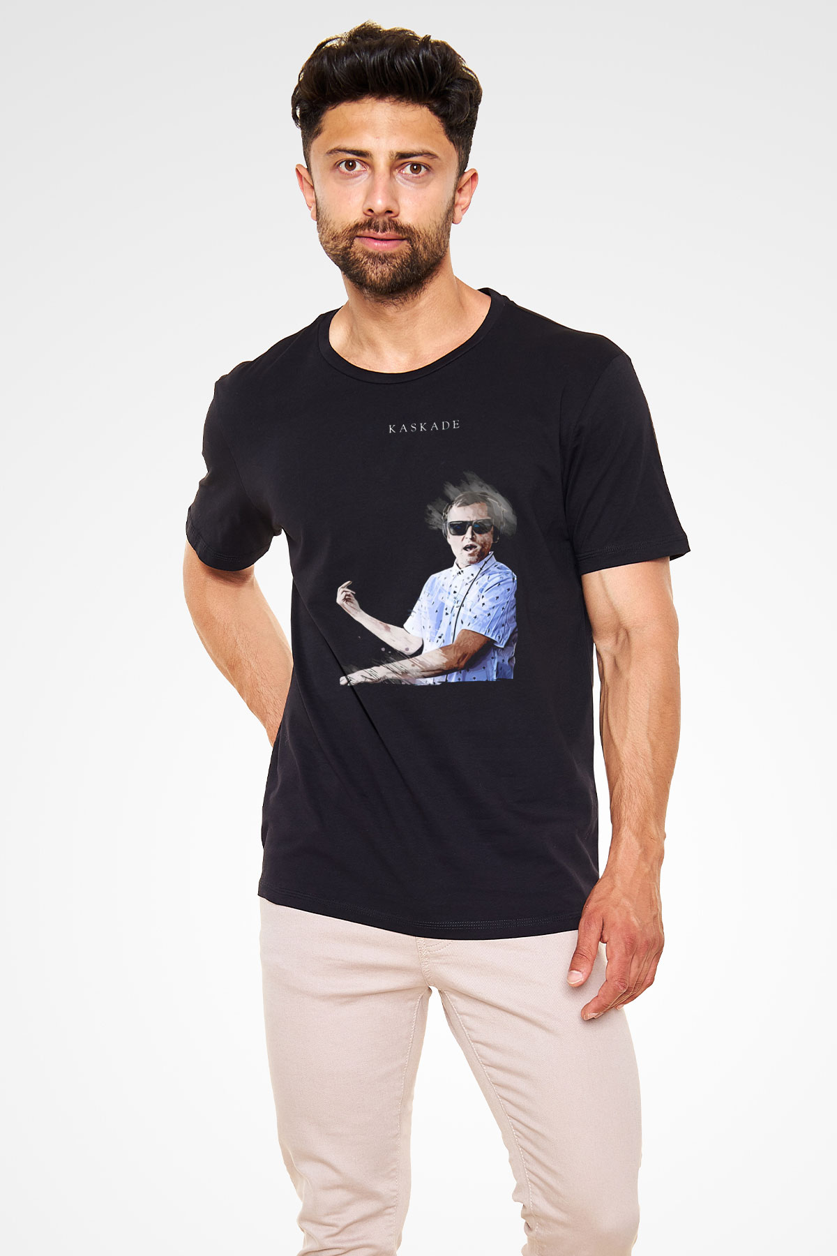 Kaskade Siyah Unisex Tişört T-Shirt - TişörtFabrikası