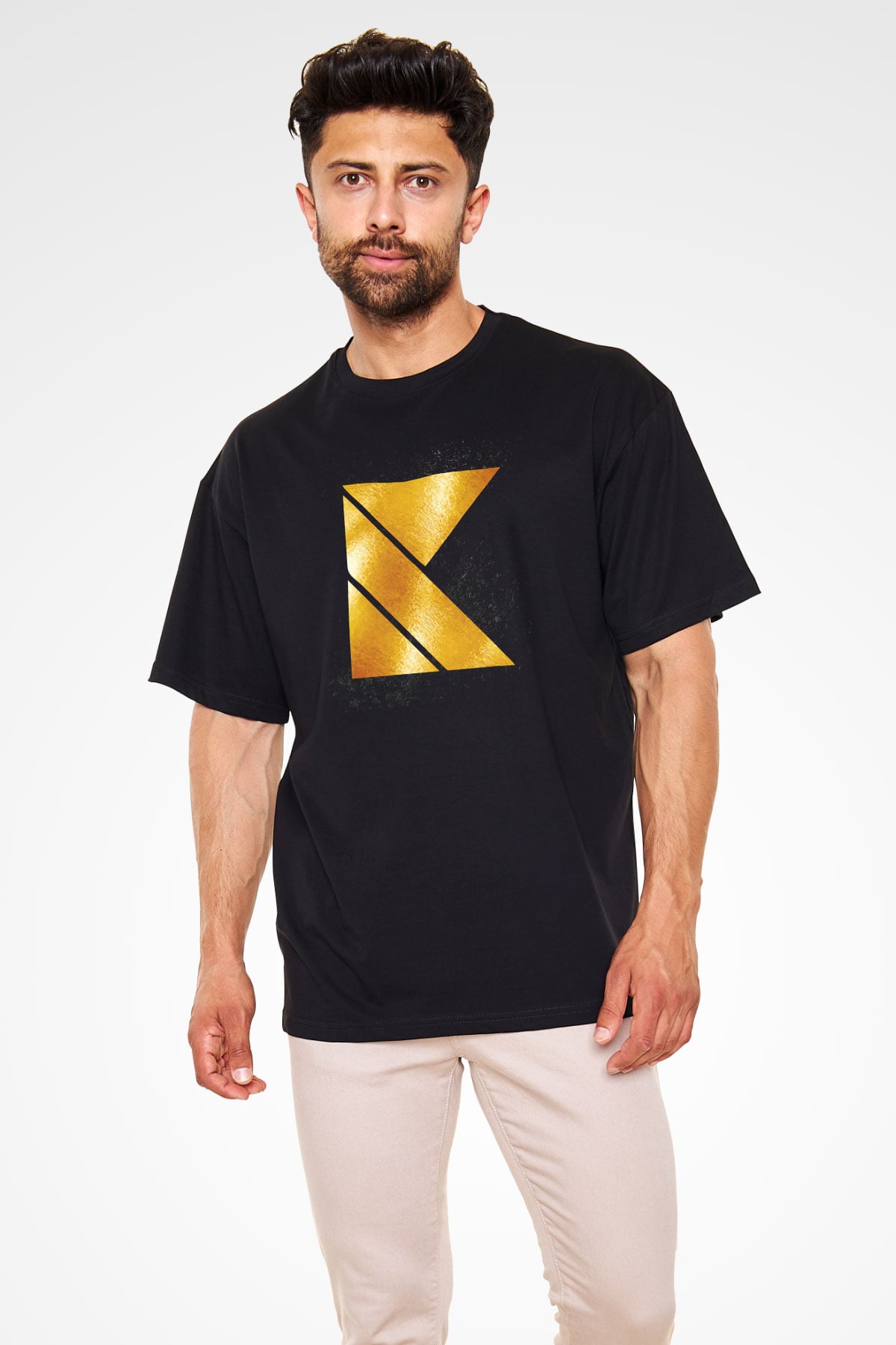 Kaskade Siyah Oversize Tişört Oversize T-shirt - TişörtFabrikası