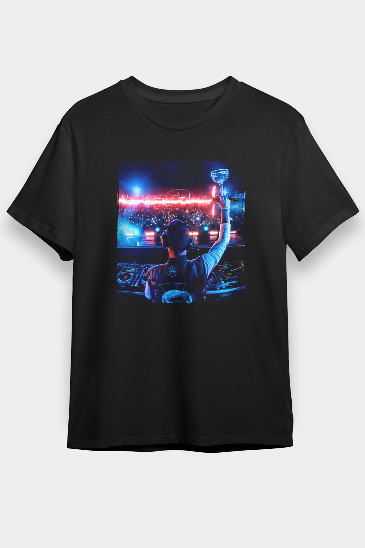 Kaskade Siyah Unisex Tişört T-Shirt - TişörtFabrikası