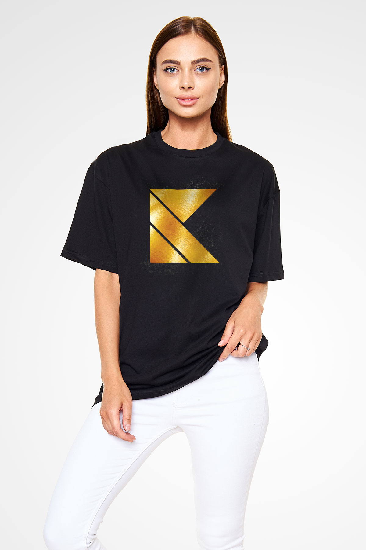Kaskade Siyah Oversize Tişört Oversize T-shirt - TişörtFabrikası