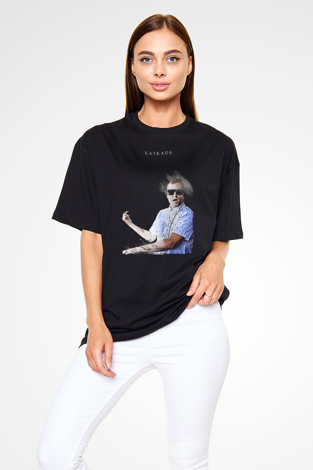 Kaskade Siyah Oversize Tişört Oversize T-shirt - TişörtFabrikası