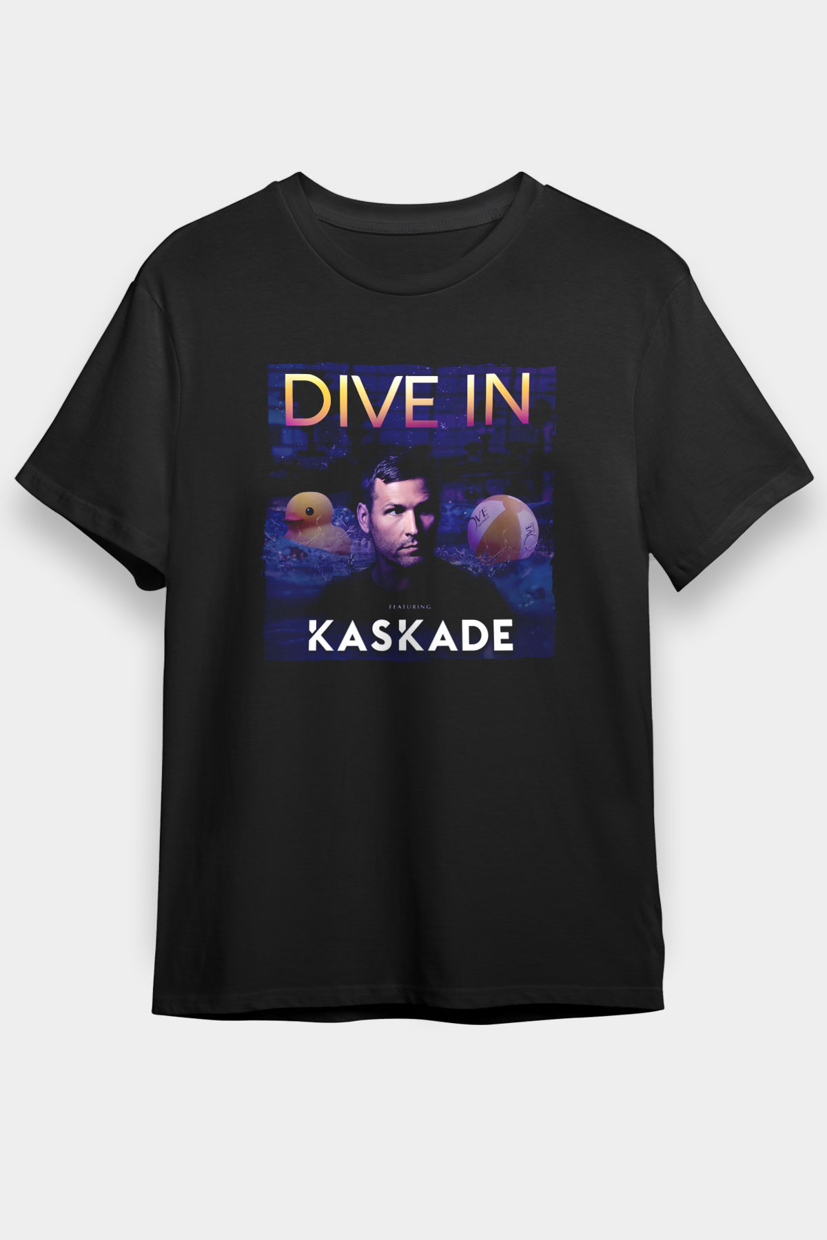 Kaskade Siyah Unisex Tişört T-Shirt - TişörtFabrikası