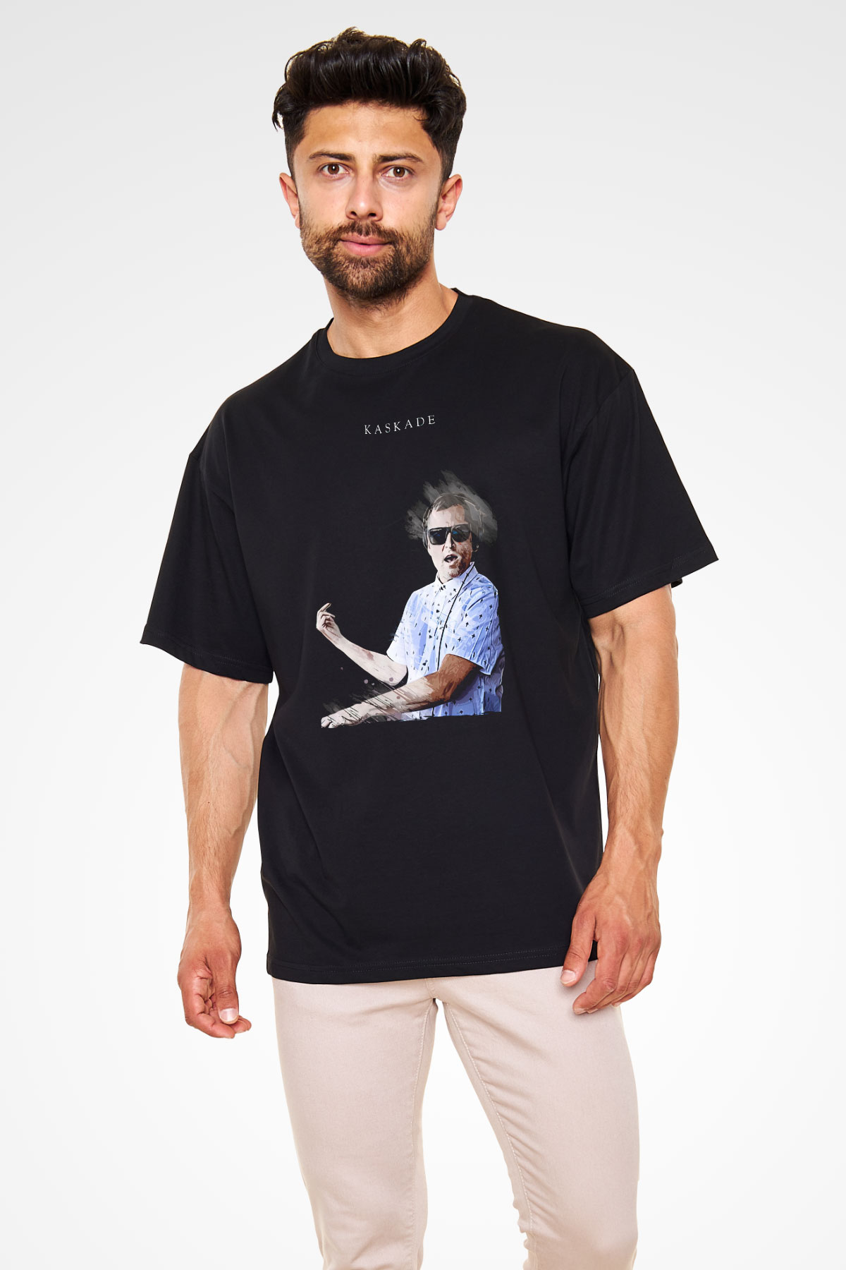 Kaskade Siyah Oversize Tişört Oversize T-shirt - TişörtFabrikası
