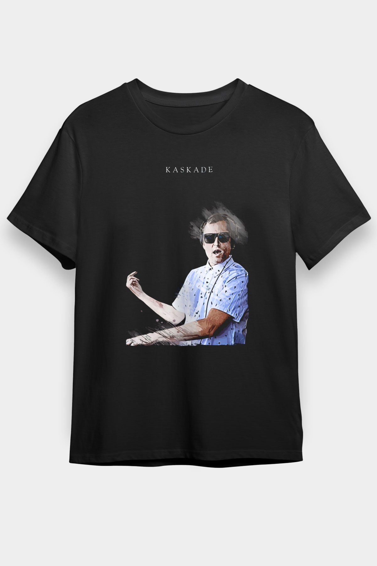 Kaskade Siyah Unisex Tişört T-Shirt - TişörtFabrikası