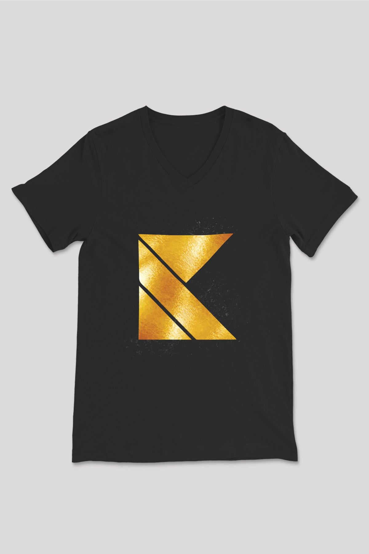 Kaskade Siyah Unisex V Yaka Tişört