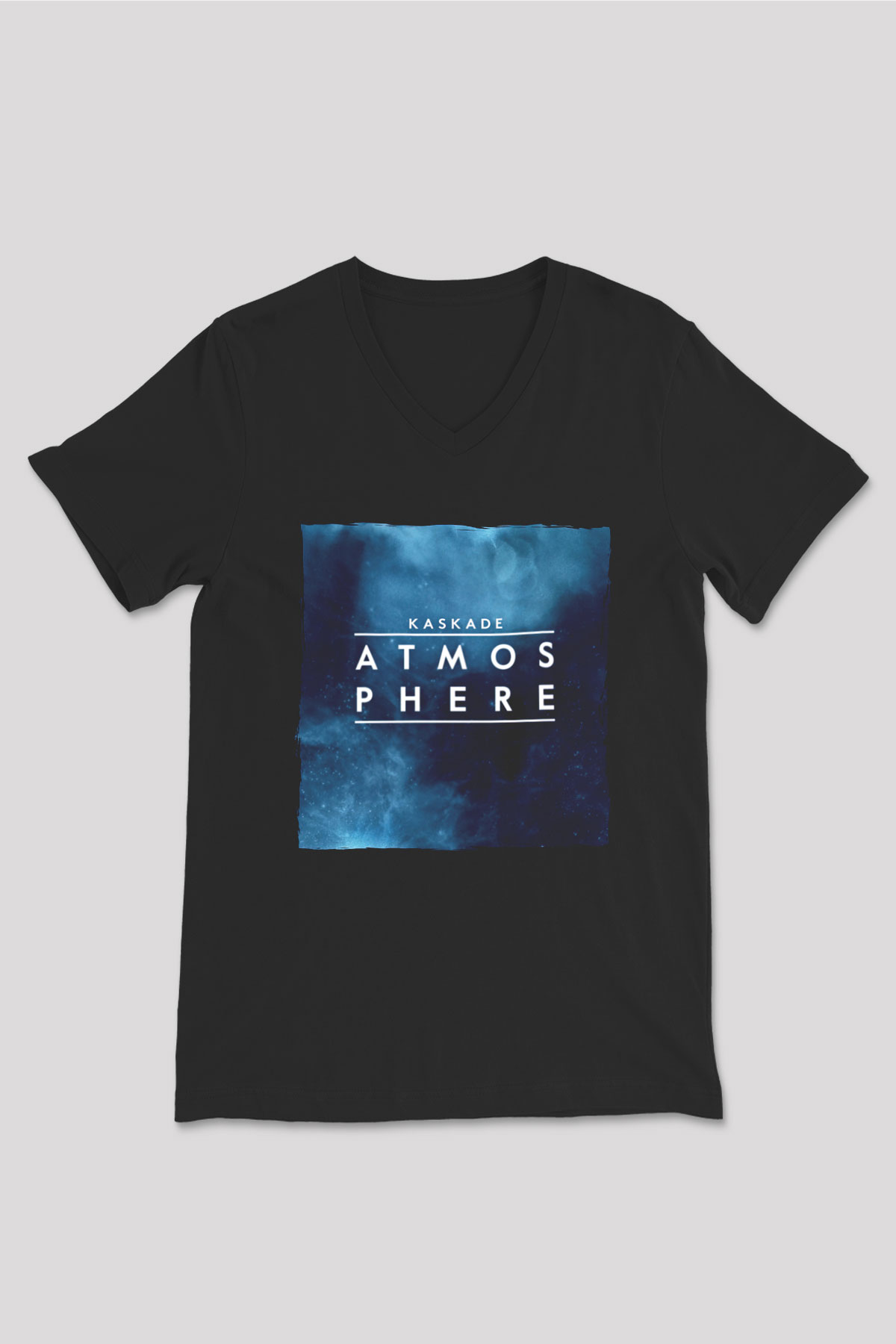 Kaskade Siyah Unisex V Yaka Tişört
