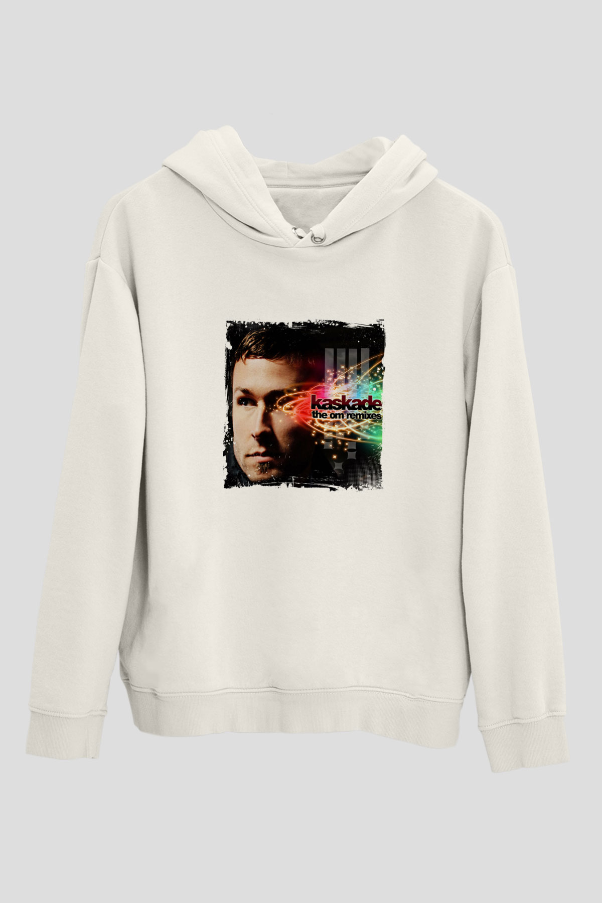KaskadeBaskılı Beyaz Hoodie