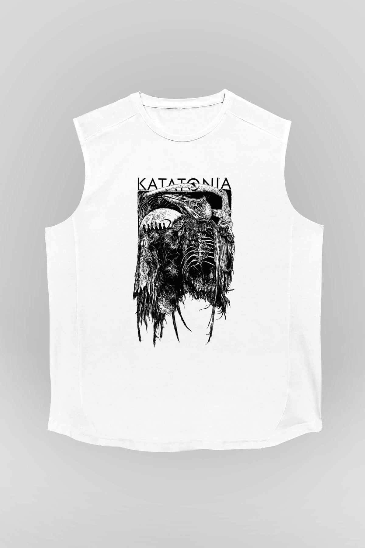 Katatonia Beyaz Unisex Kolsuz Tişört