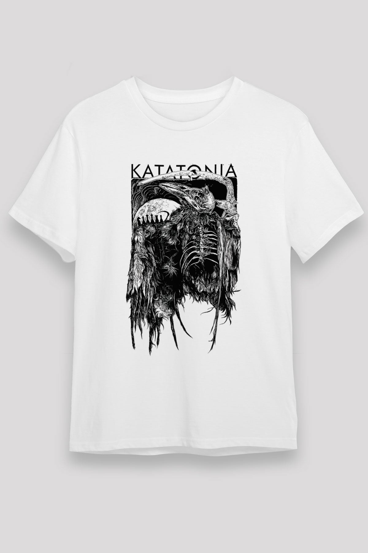Katatonia Beyaz Unisex Tişört T-Shirt - TişörtFabrikası