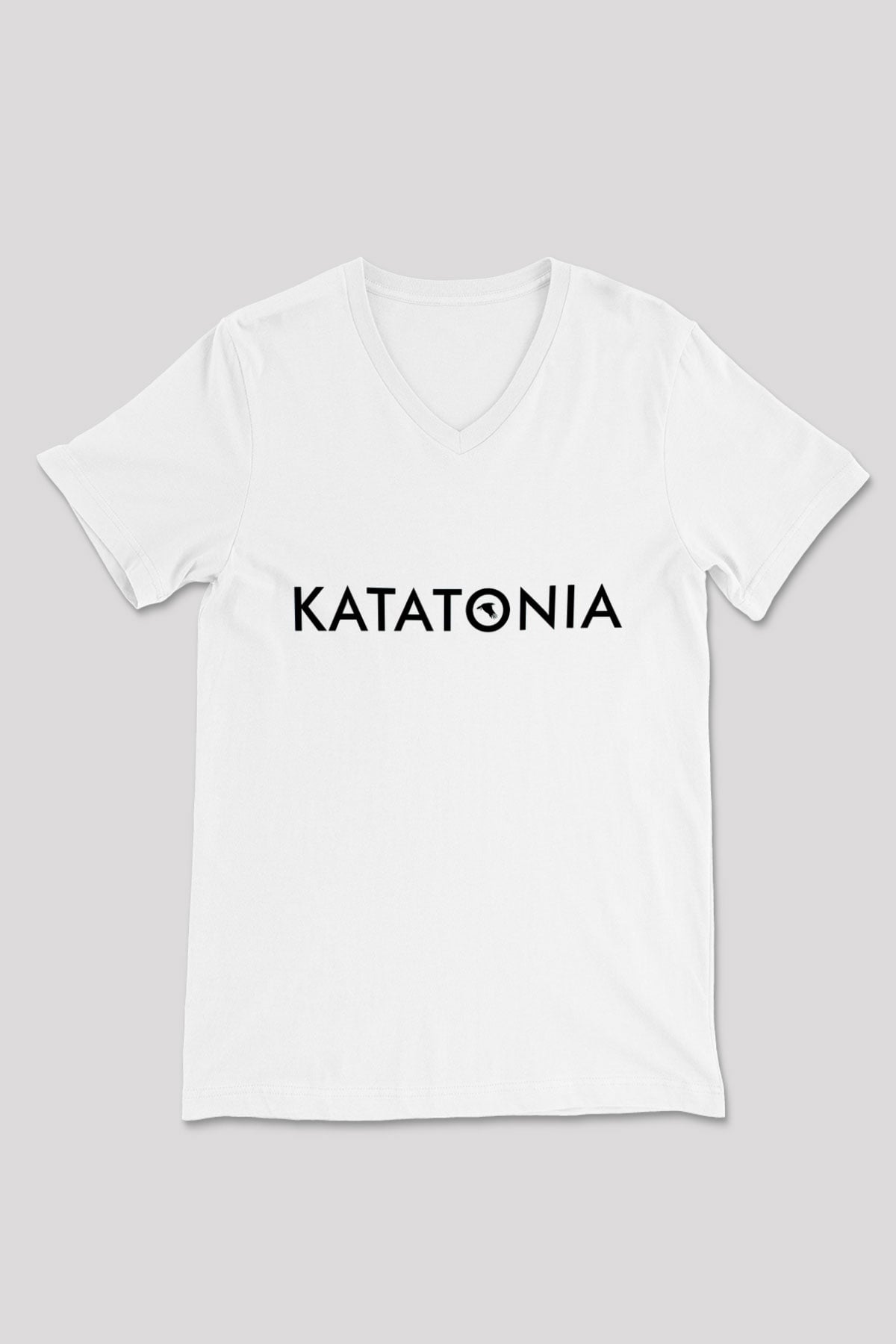 Katatonia Beyaz Unisex V Yaka Tişört T-Shirt