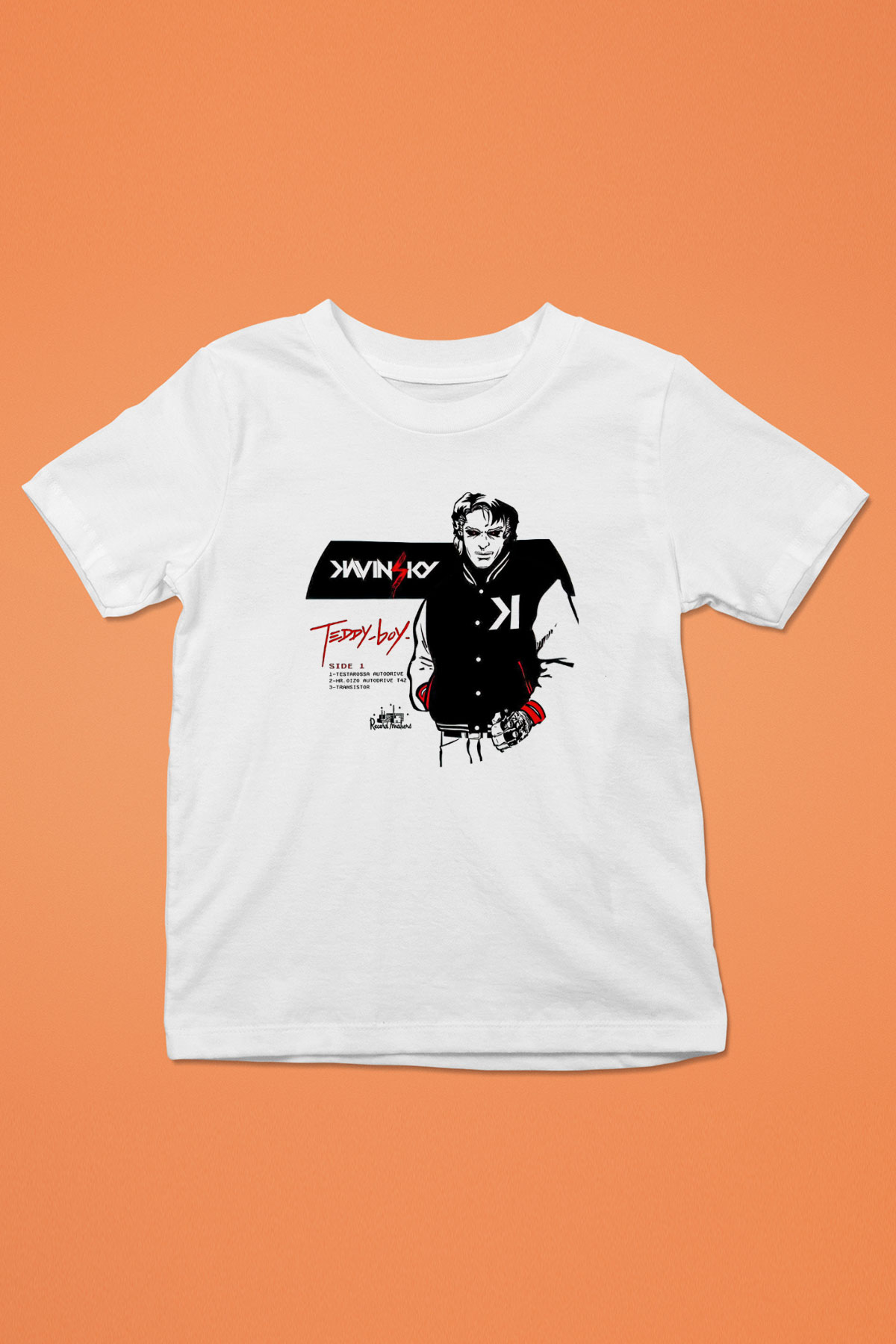 Kavinsky Baskılı Beyaz Unisex Beyaz Çocuk Tişört - Tshirt