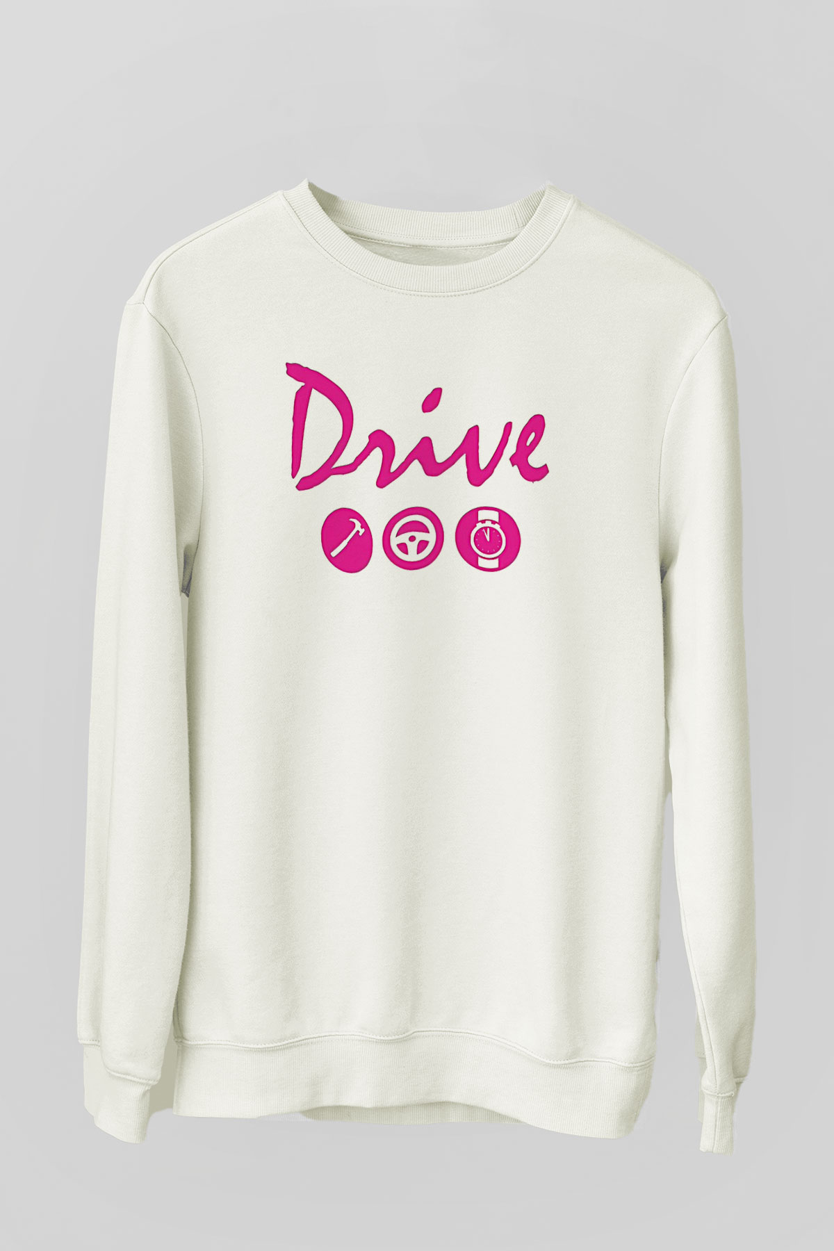 Kavinsky Baskılı Beyaz Unisex Sweatshirt