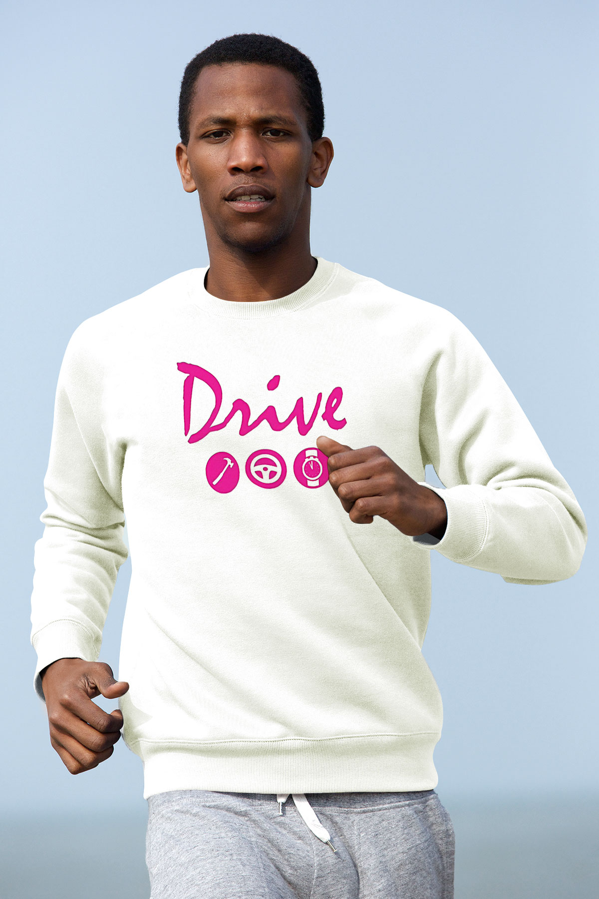 Kavinsky Baskılı Beyaz Unisex Sweatshirt