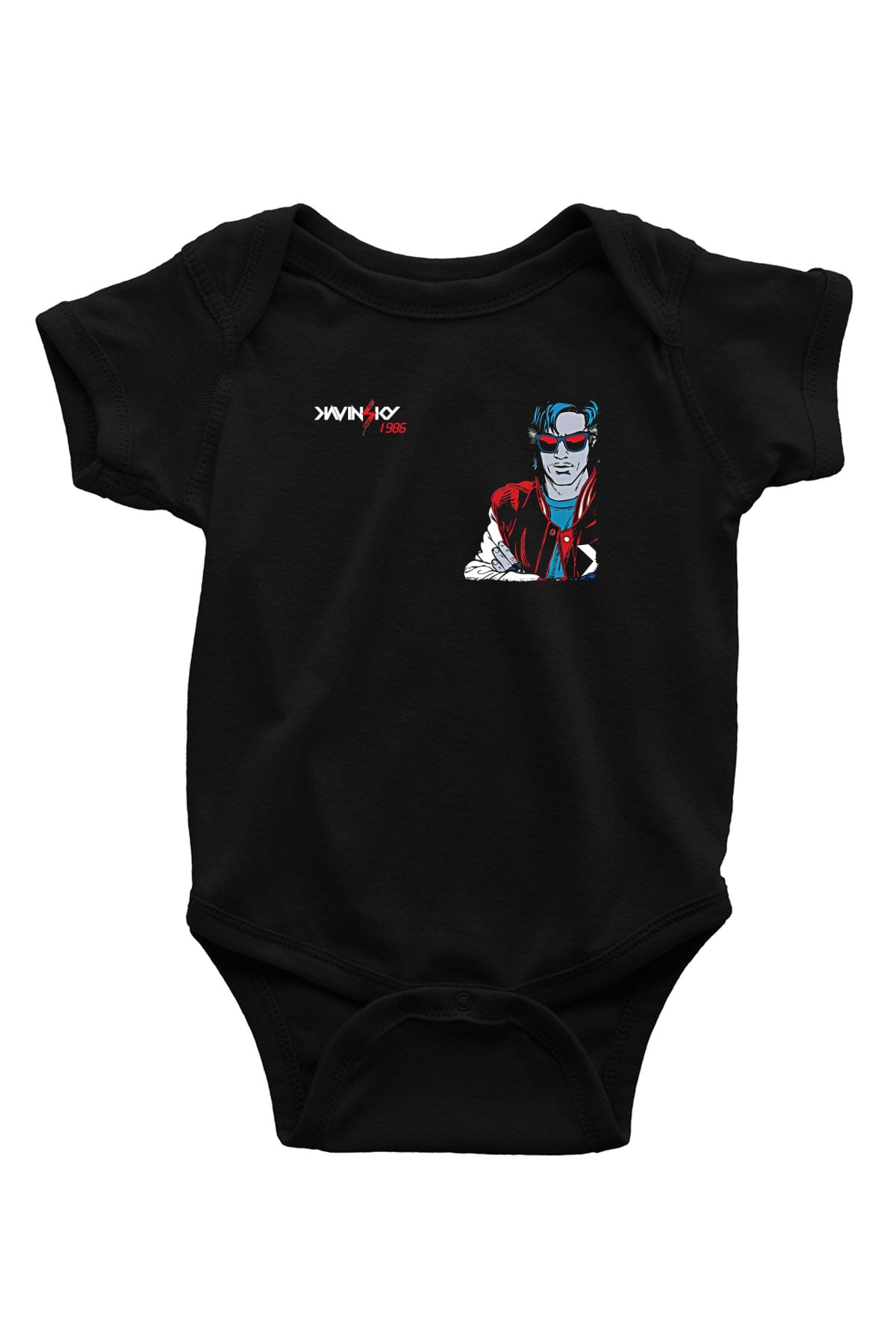 Kavinsky Baskılı Unisex Siyah Bebek Body - Zıbın